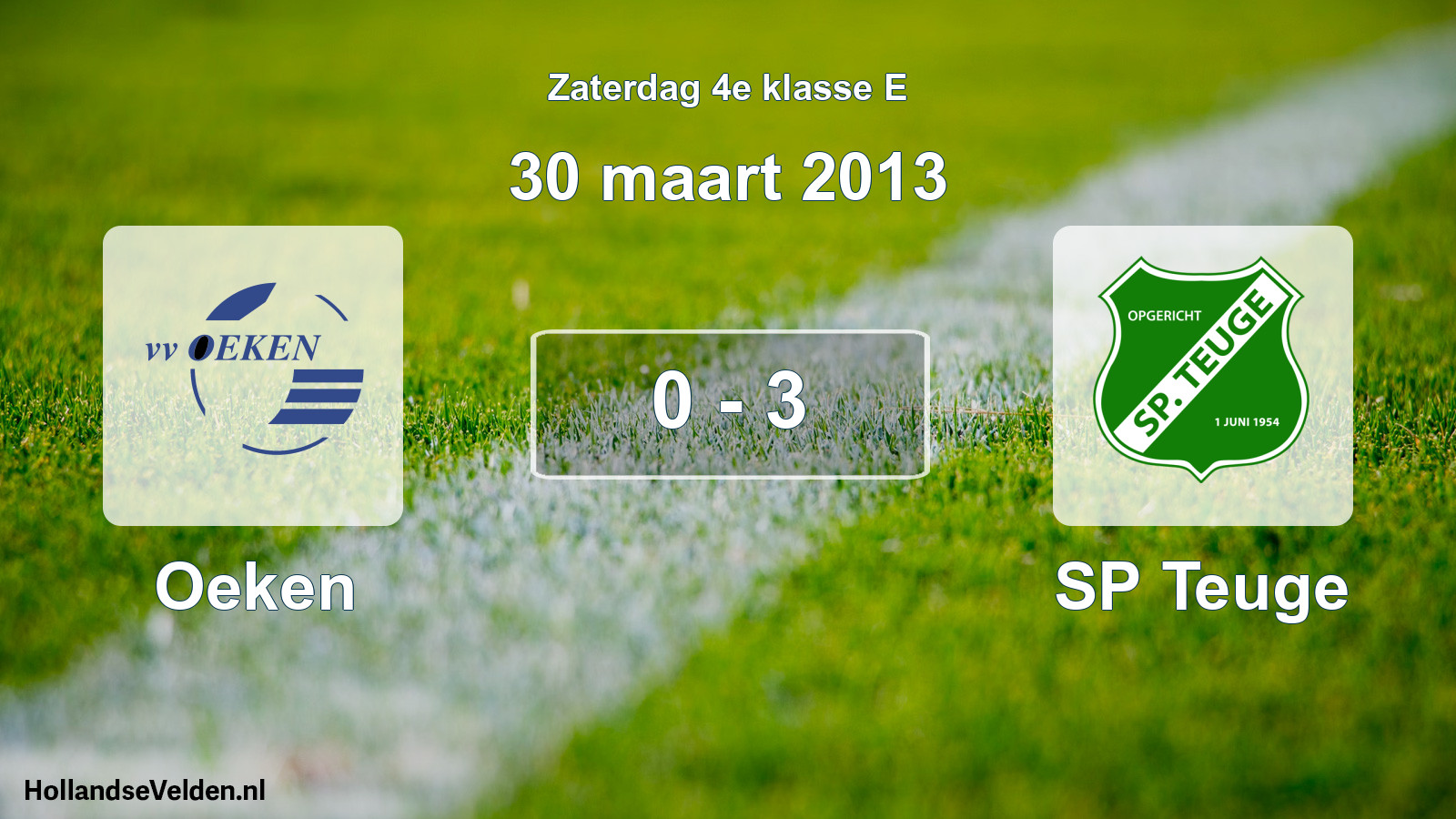 Total number of matches played: Oeken - SP Teuge 0 - 3 (30 March 2013)