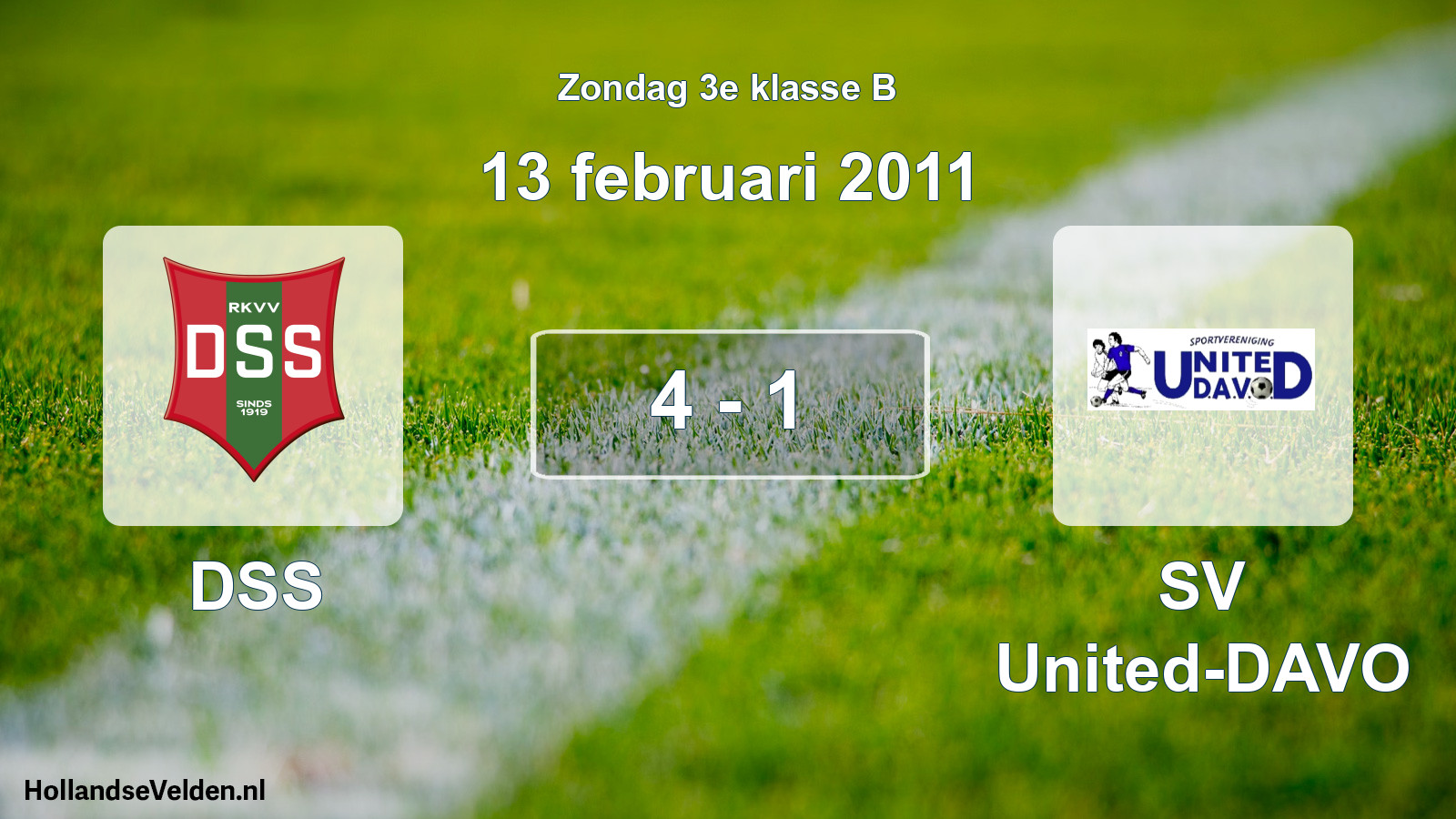 Total number of matches played: DSS - SV United-DAVO 4 - 1 (13 February 2011)