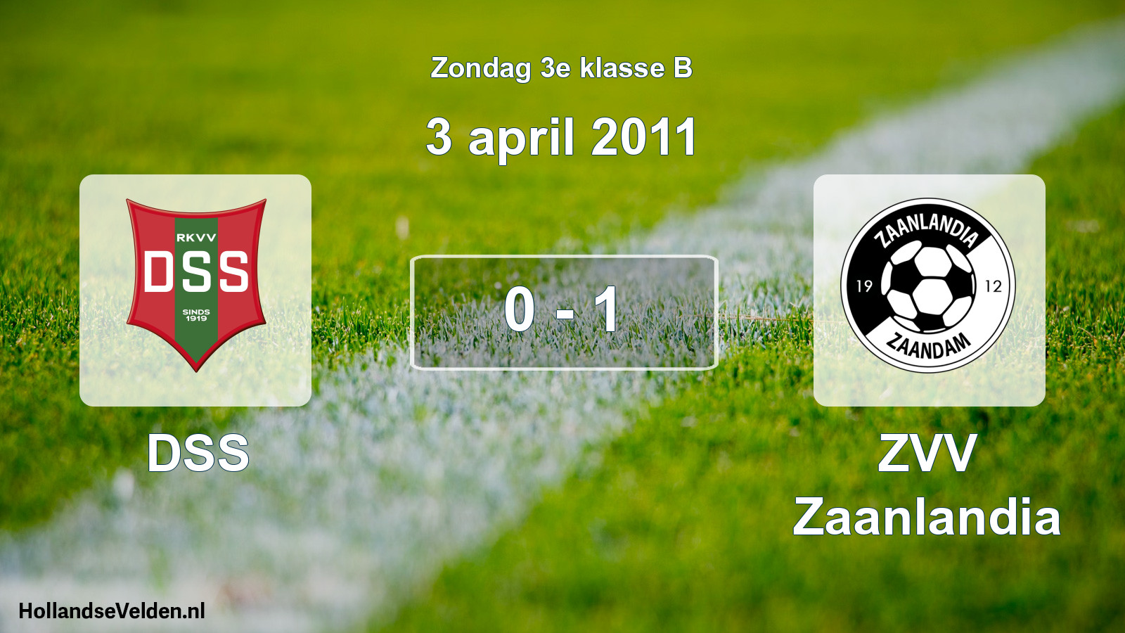 Total number of matches played: DSS - ZVV Zaanlandia 0 - 1 (3 April 2011)