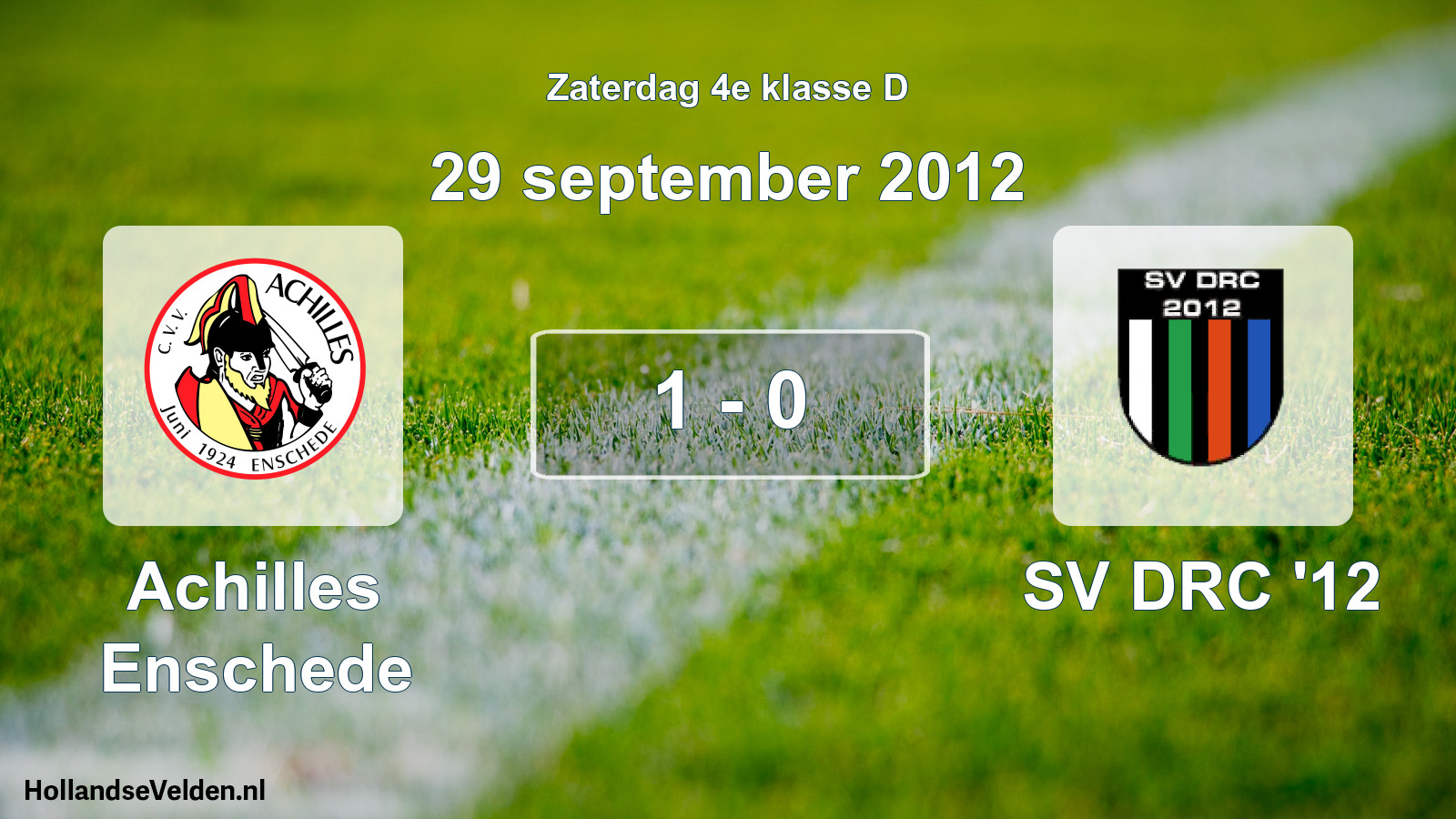 Total number of matches played: Achilles Enschede - SV DRC '12 1 - 0 (29 September 2012)