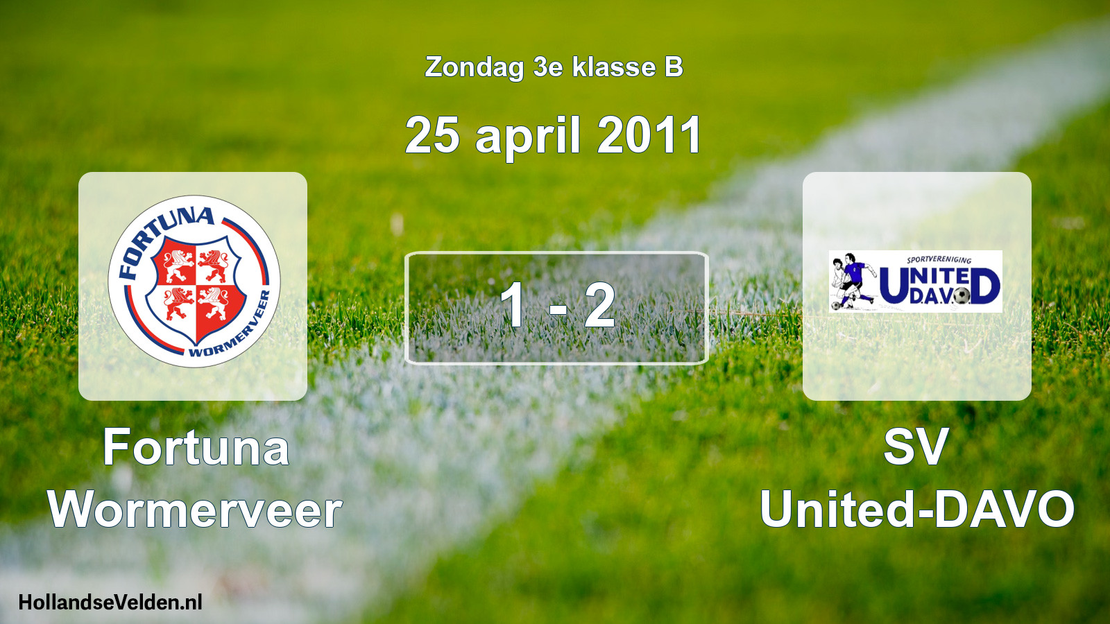 Total number of matches played: Fortuna Wormerveer - SV United-DAVO 1 - 2 (25 April 2011)
