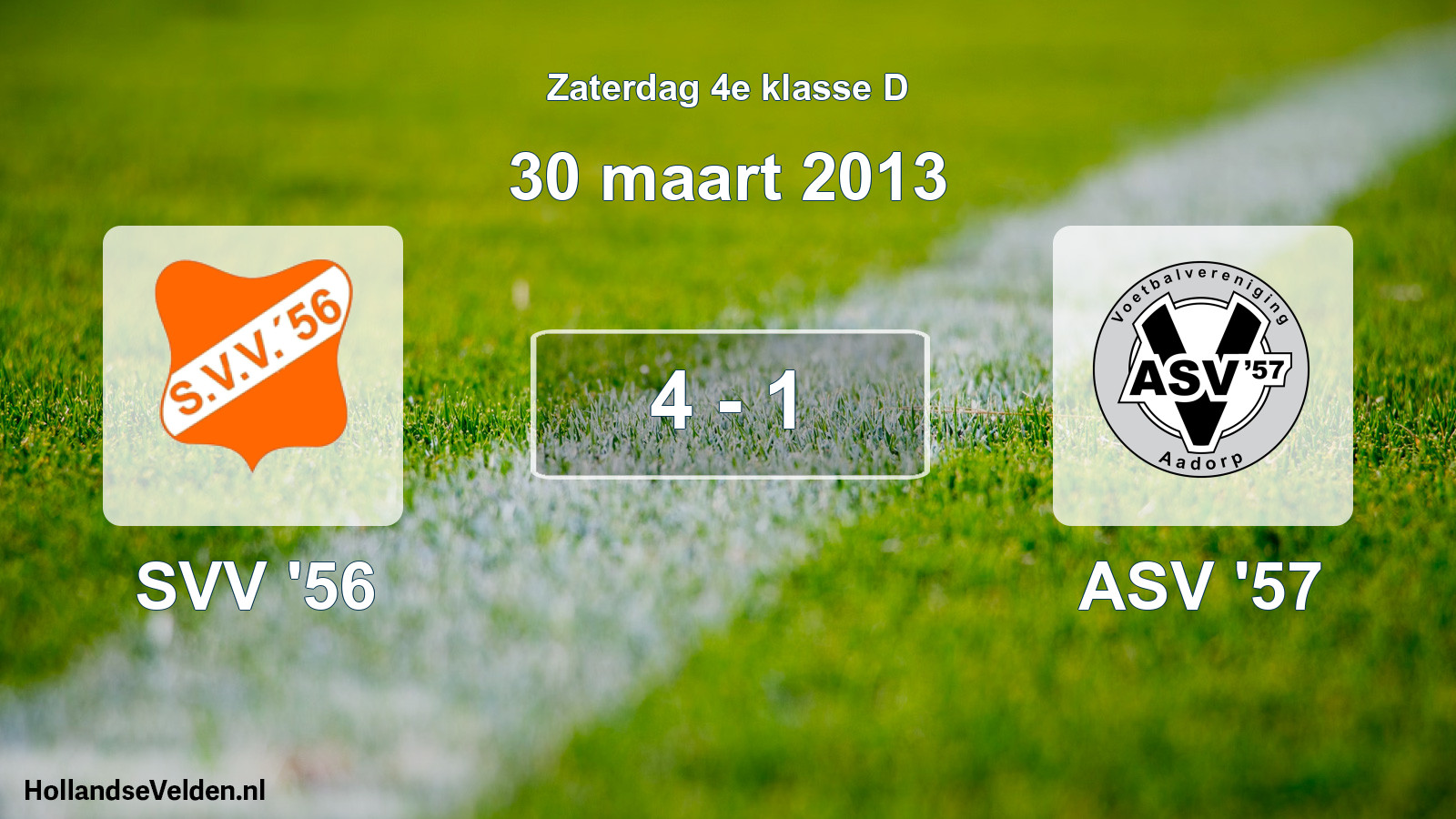 Total number of matches played: SVV '56 - ASV '57 4 - 1 (30 March 2013)