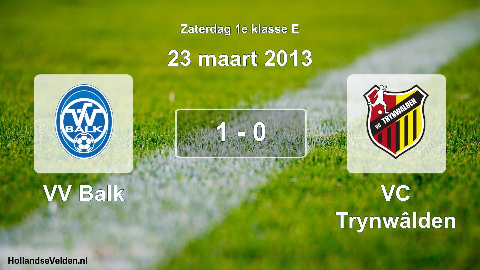 Total number of matches played: VV Balk - VC Trynwâlden 1 - 0 (23 March 2013)