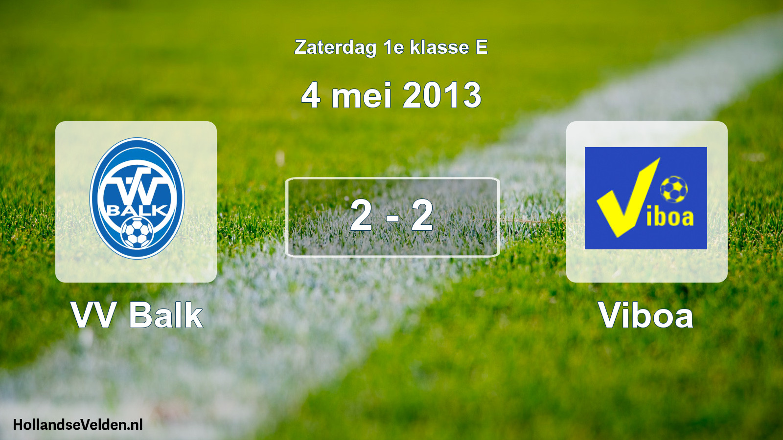 Total number of matches played: VV Balk - Viboa 2 - 2 (4 May 2013)