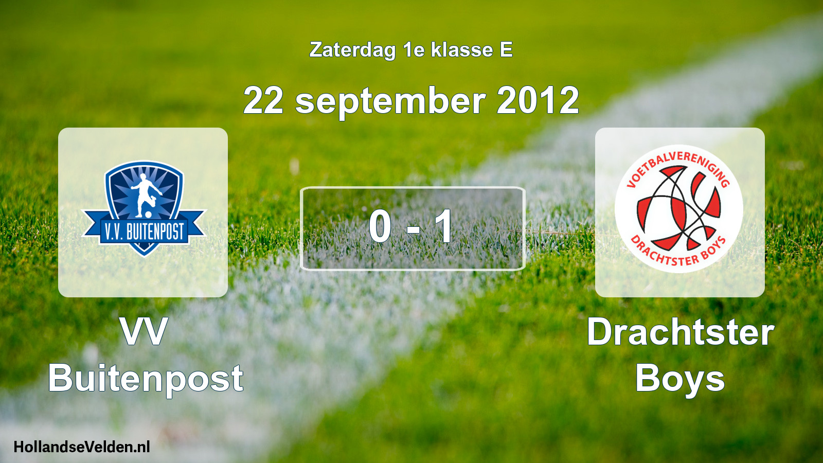 Total number of matches played: VV Buitenpost - Drachtster Boys 0 - 1 (22 September 2012)