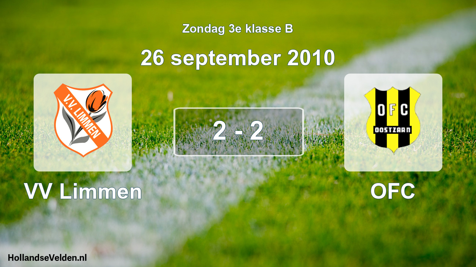 Total number of matches played: VV Limmen - OFC 2 - 2 (26 September 2010)