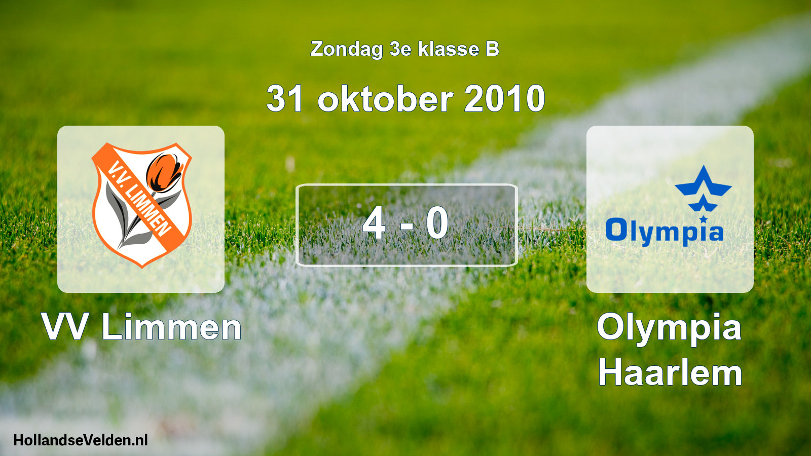 Total number of matches played: VV Limmen - Olympia Haarlem 4 - 0 (31 October 2010)