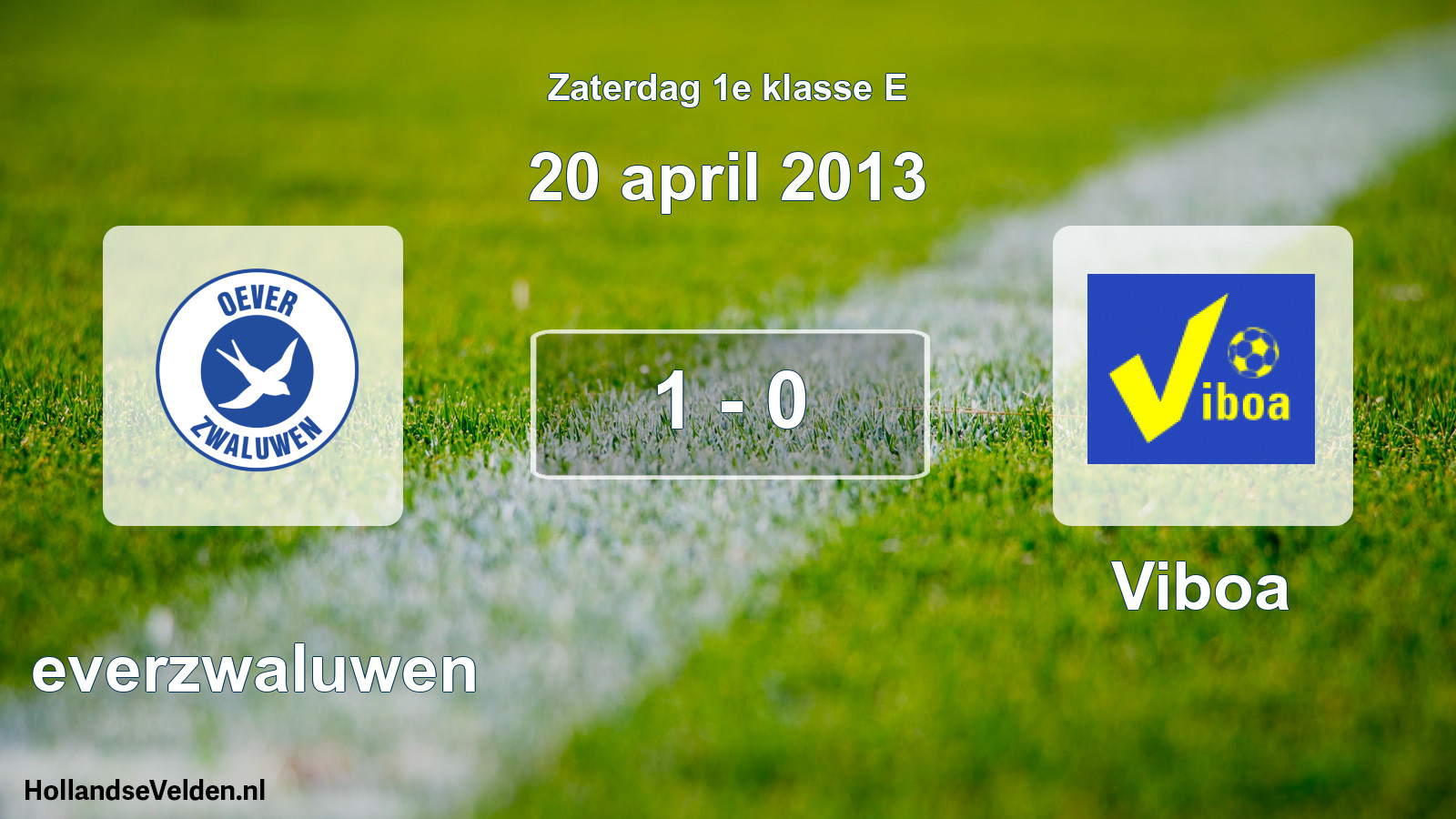 Total number of matches played: Oeverzwaluwen - Viboa 1 - 0 (20 April 2013)