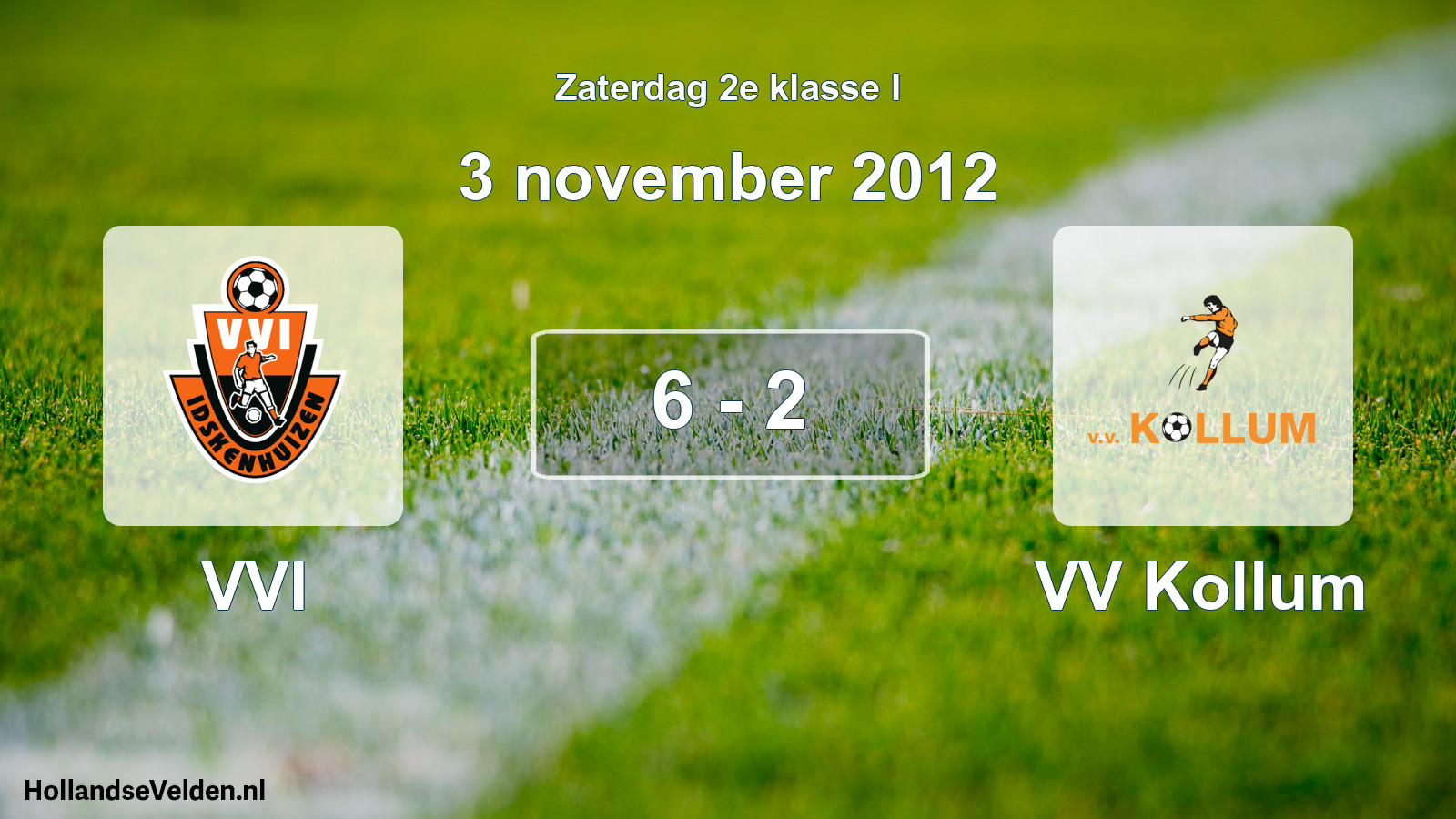 Total number of matches played: VVI - VV Kollum 6 - 2 (3 November 2012)