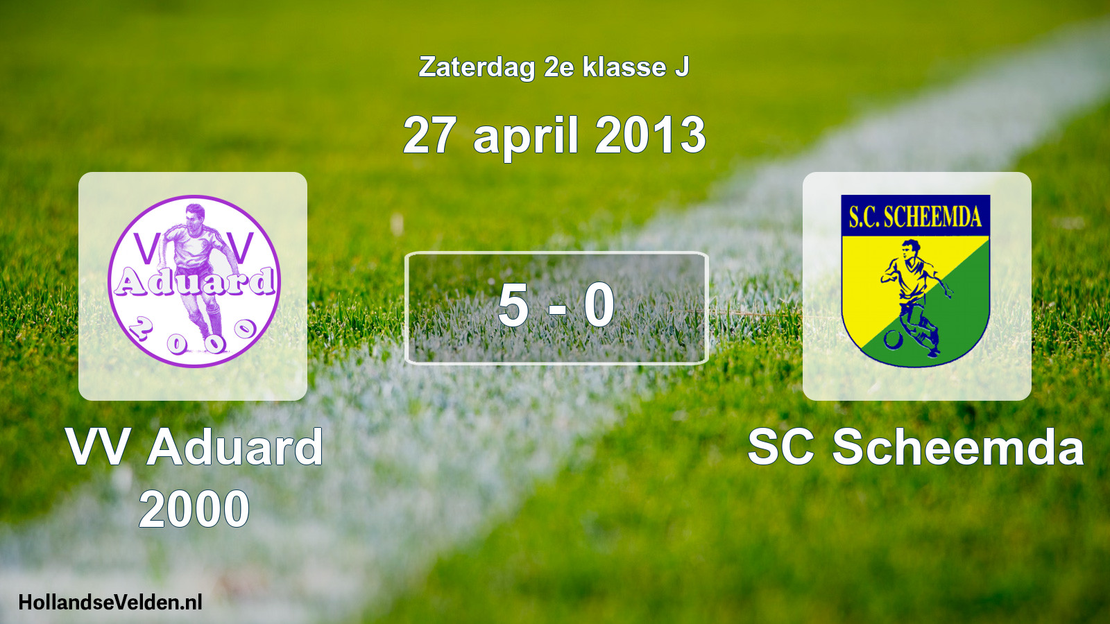 Total number of matches played: VV Aduard 2000 - SC Scheemda 5 - 0 (27 April 2013)