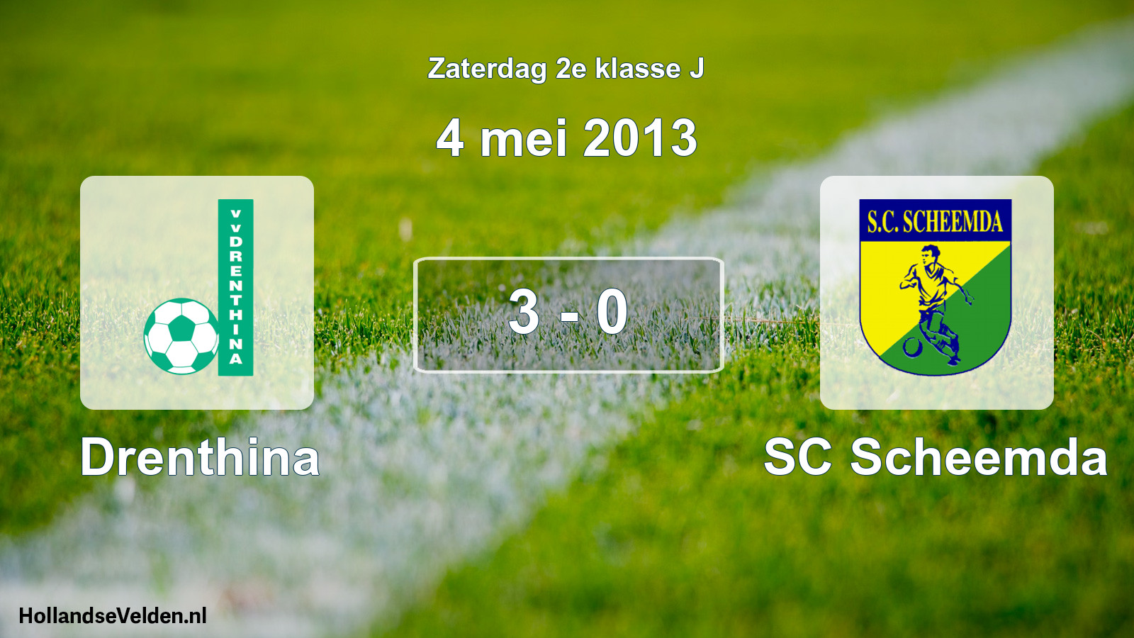 Total number of matches played: Drenthina - SC Scheemda 3 - 0 (4 May 2013)