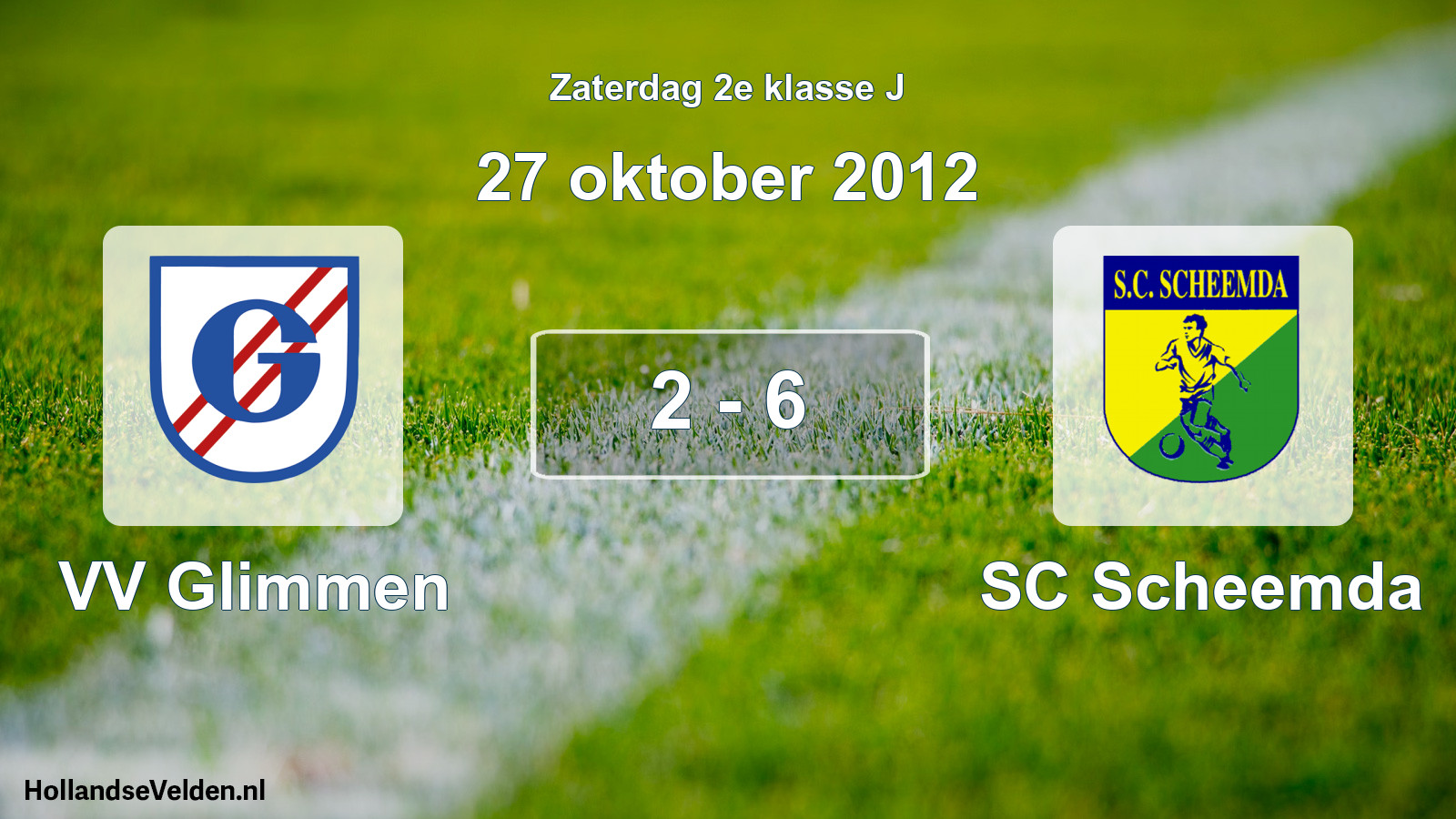 Total number of matches played: VV Glimmen - SC Scheemda 2 - 6 (27 October 2012)