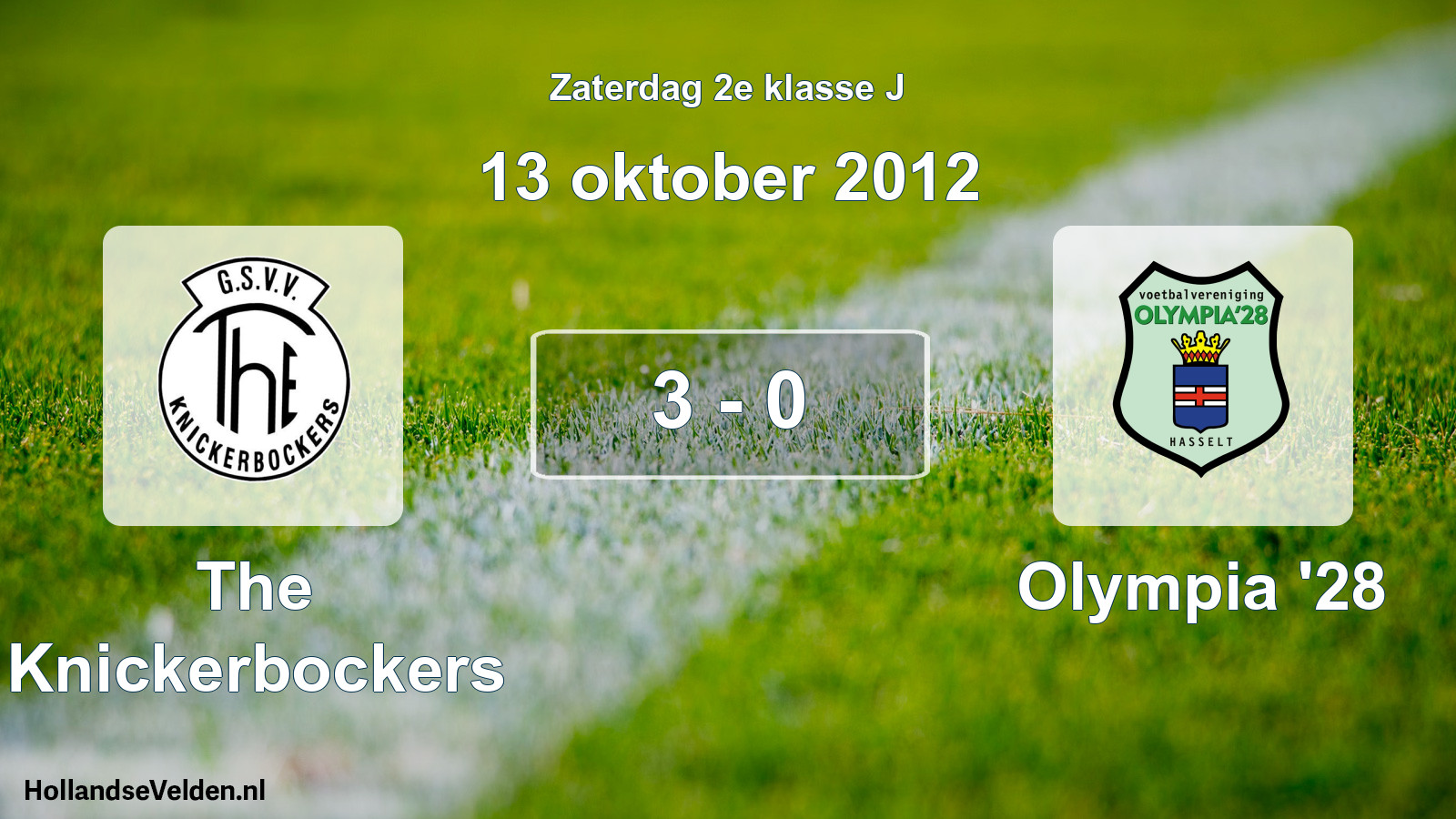 Total number of matches played: The Knickerbockers - Olympia '28 3 - 0 (13 October 2012)
