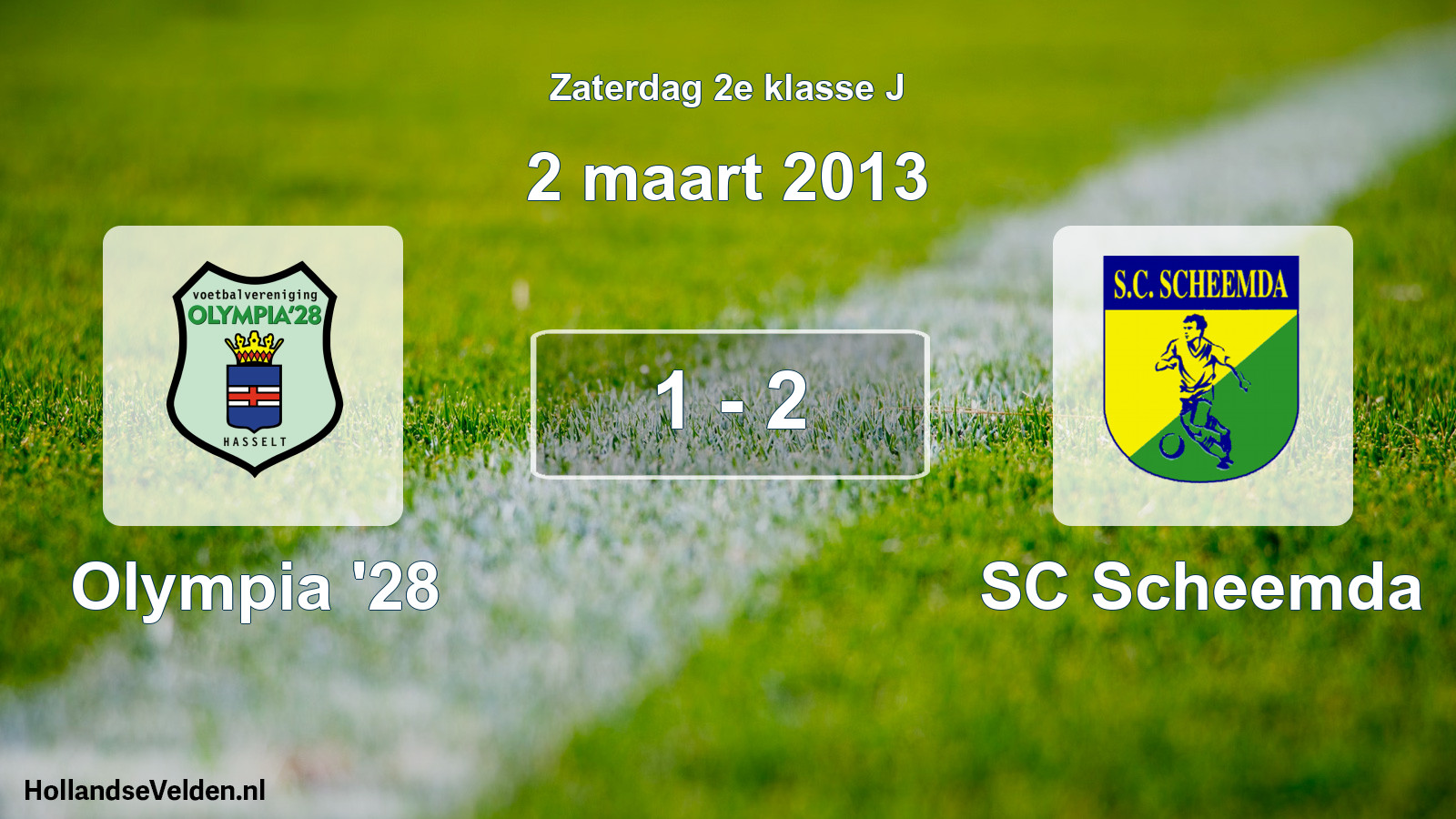 Total number of matches played: Olympia '28 - SC Scheemda 1 - 2 (2 March 2013)