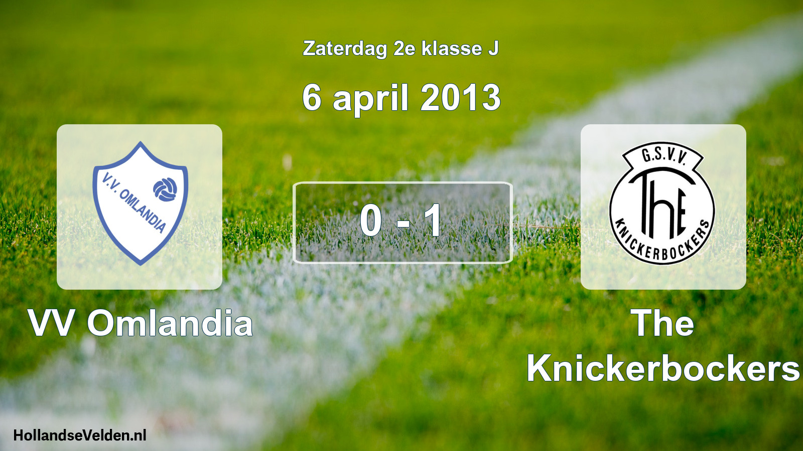 Total number of matches played: VV Omlandia - The Knickerbockers 0 - 1 (6 April 2013)