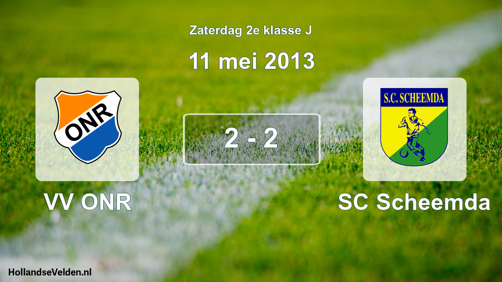 Total number of matches played: VV ONR - SC Scheemda 2 - 2 (11 May 2013)