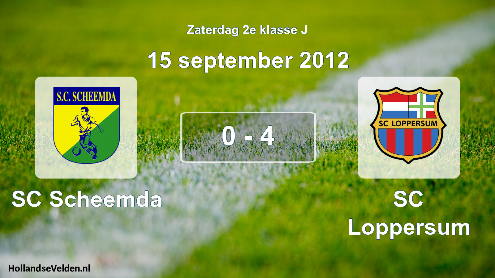 Total number of matches played: SC Scheemda - SC Loppersum 0 - 4 (15 September 2012)