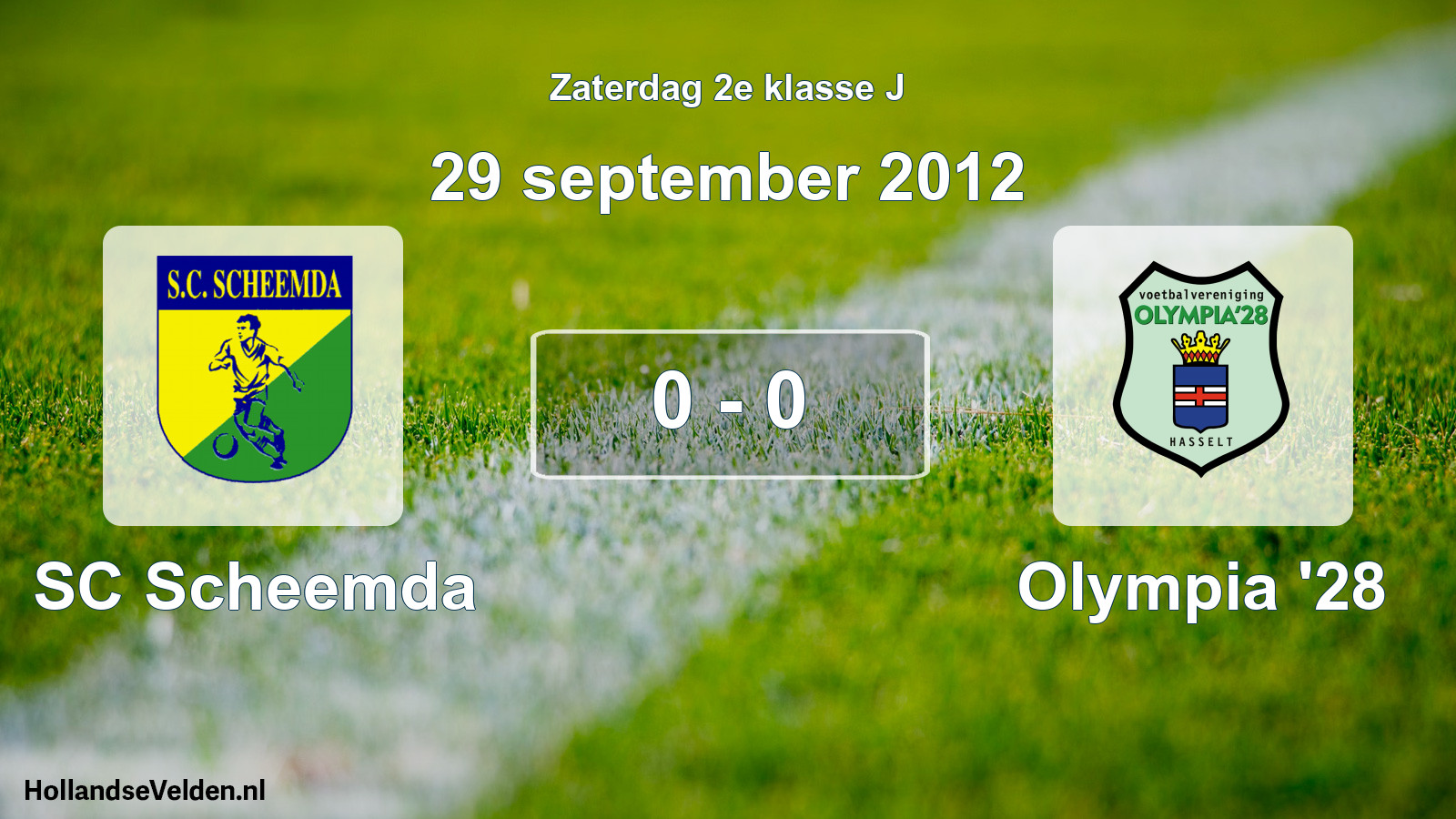 Total number of matches played: SC Scheemda - Olympia '28 0 - 0 (29 September 2012)