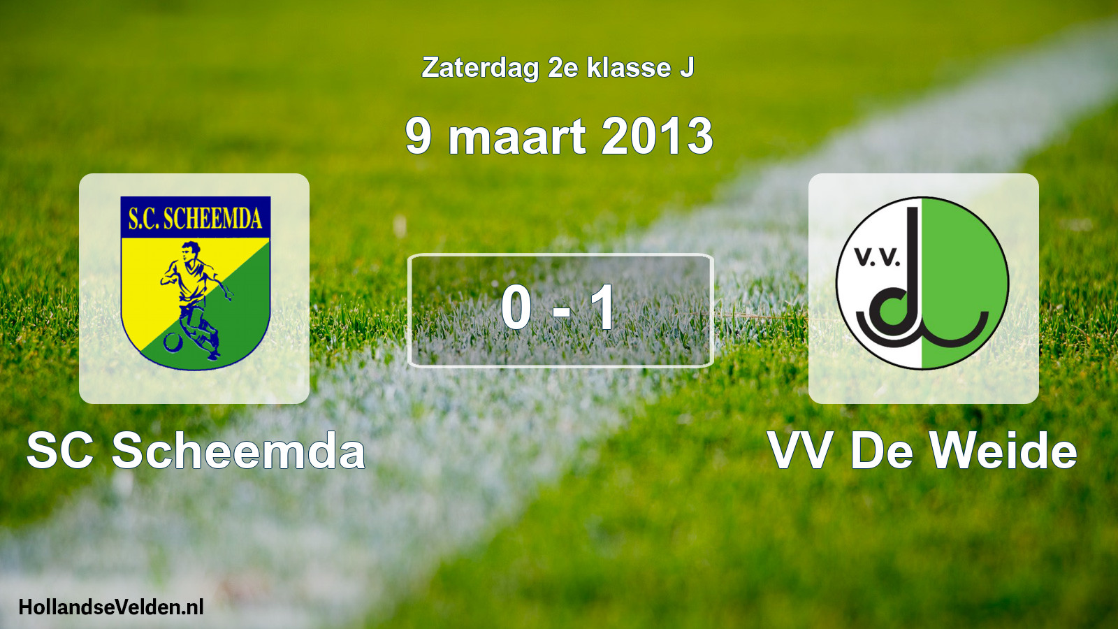 Total number of matches played: SC Scheemda - VV De Weide 0 - 1 (9 March 2013)