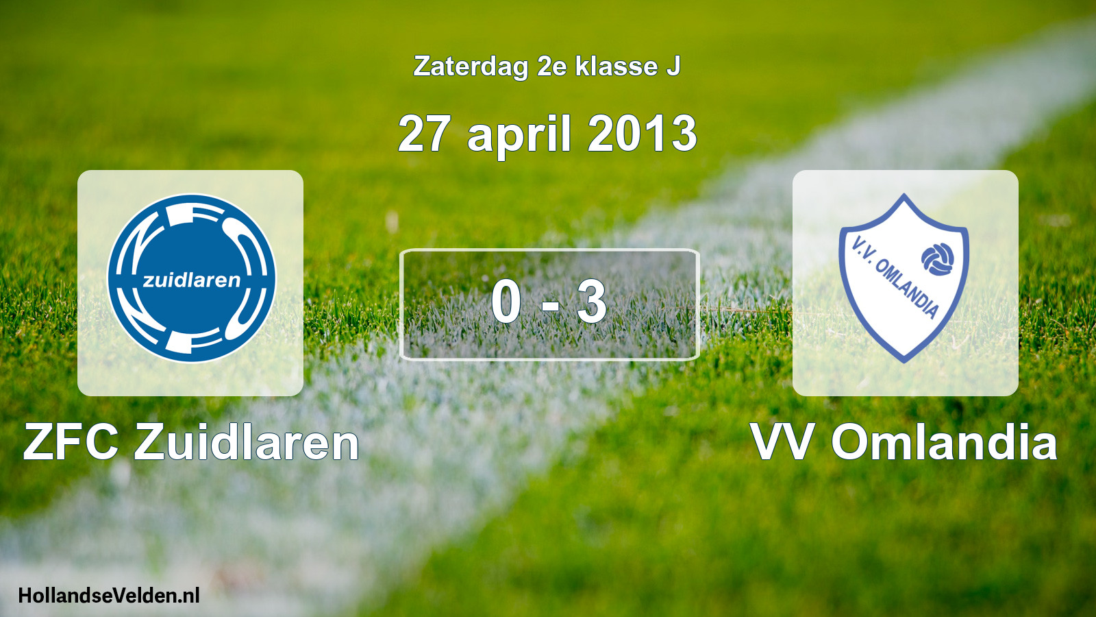 Total number of matches played: ZFC Zuidlaren - VV Omlandia 0 - 3 (27 April 2013)