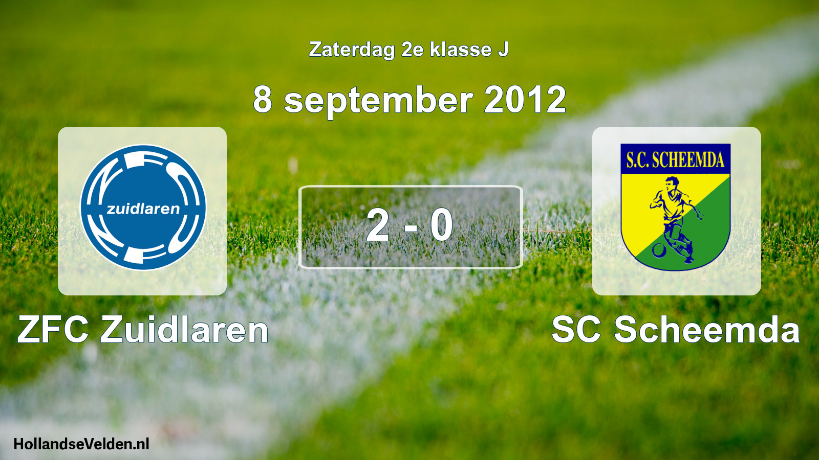 Total number of matches played: ZFC Zuidlaren - SC Scheemda 2 - 0 (8 September 2012)