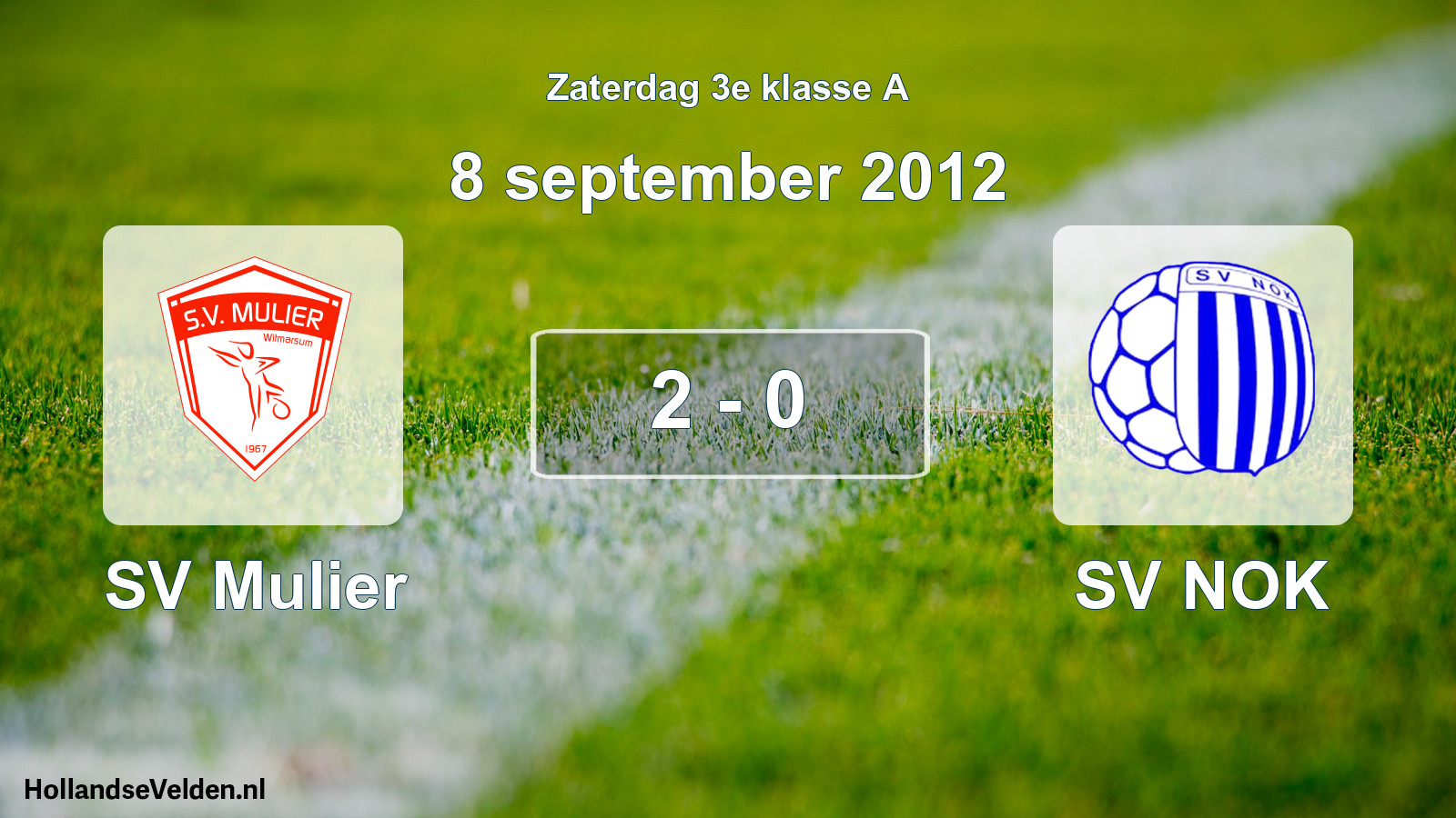 Total number of matches played: SV Mulier - SV NOK 2 - 0 (8 September 2012)