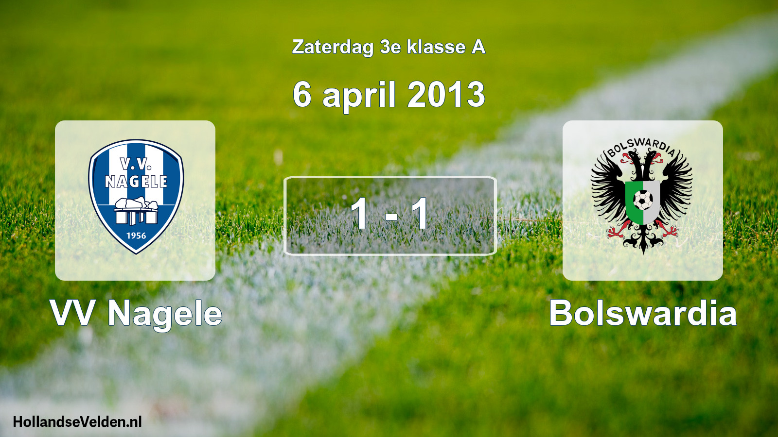 Total number of matches played: VV Nagele - Bolswardia 1 - 1 (6 April 2013)