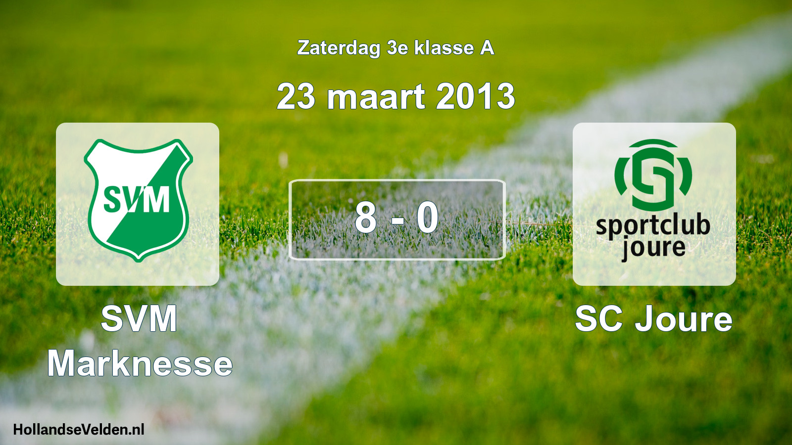 Total number of matches played: SVM Marknesse - SC Joure 8 - 0 (23 March 2013)