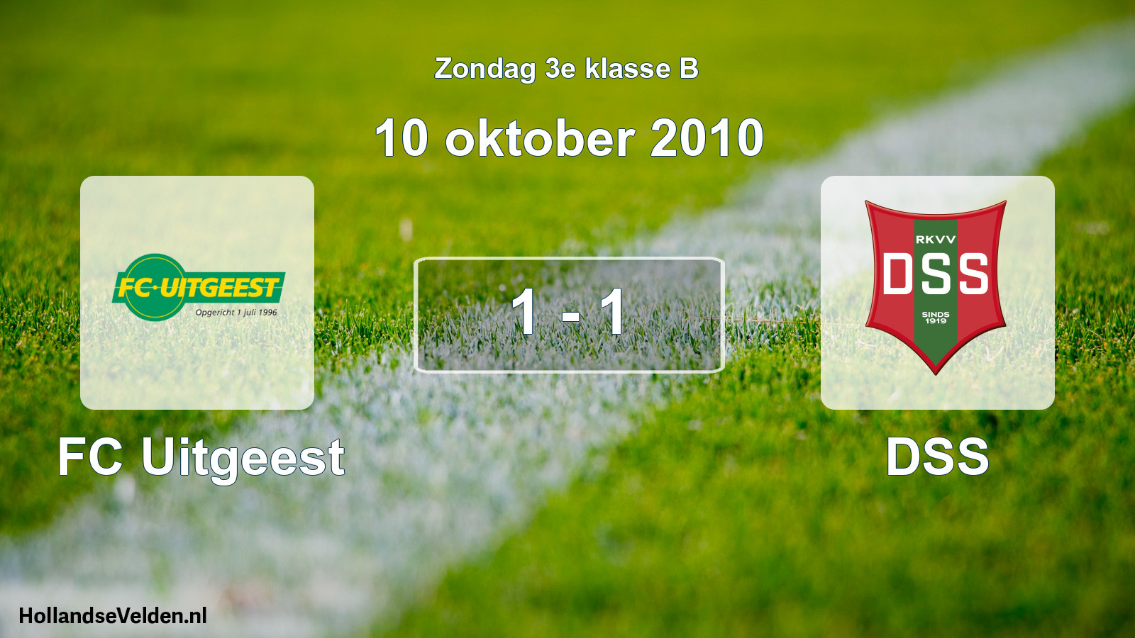Total number of matches played: FC Uitgeest - DSS 1 - 1 (10 October 2010)