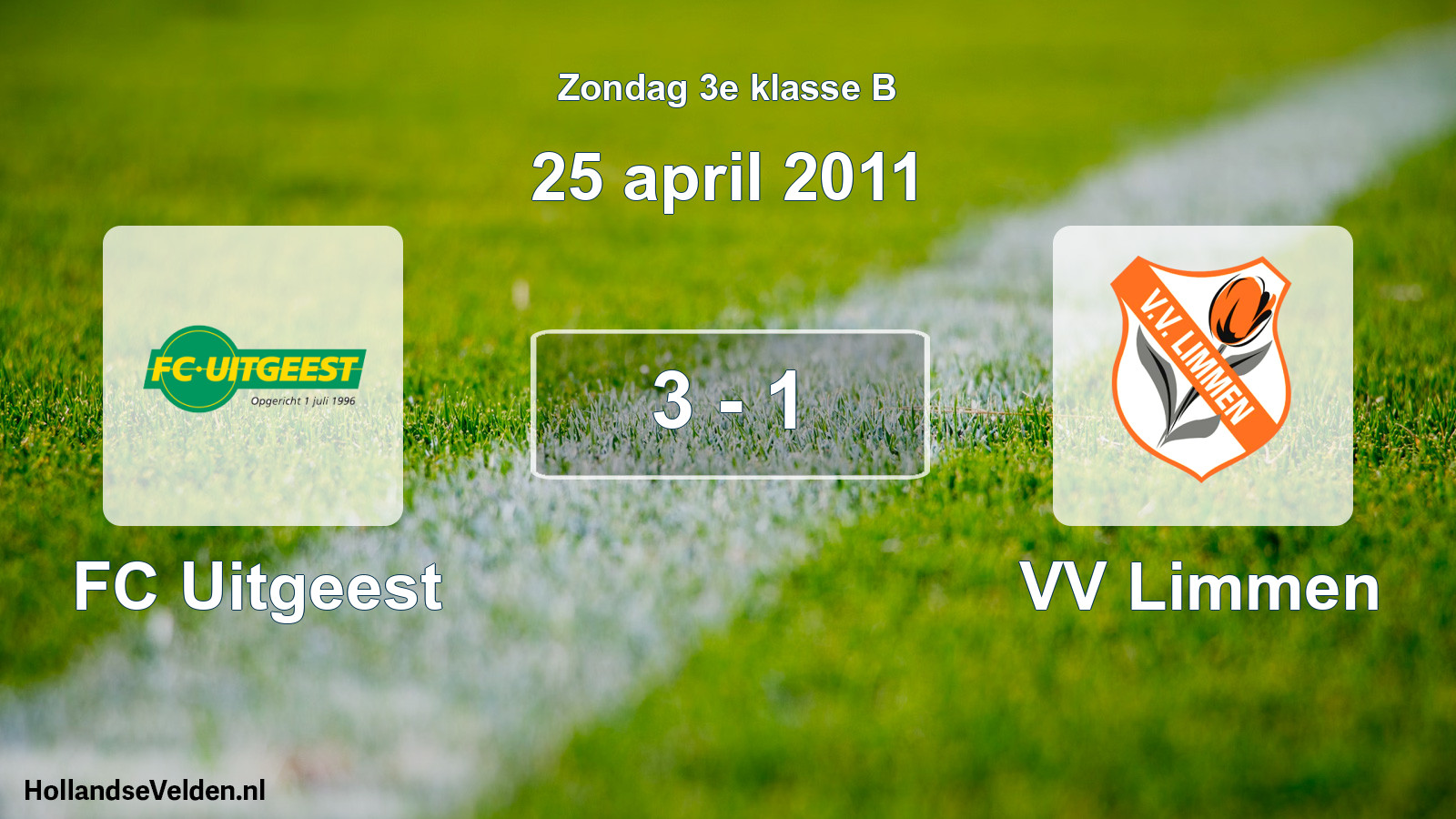 Total number of matches played: FC Uitgeest - VV Limmen 3 - 1 (25 April 2011)