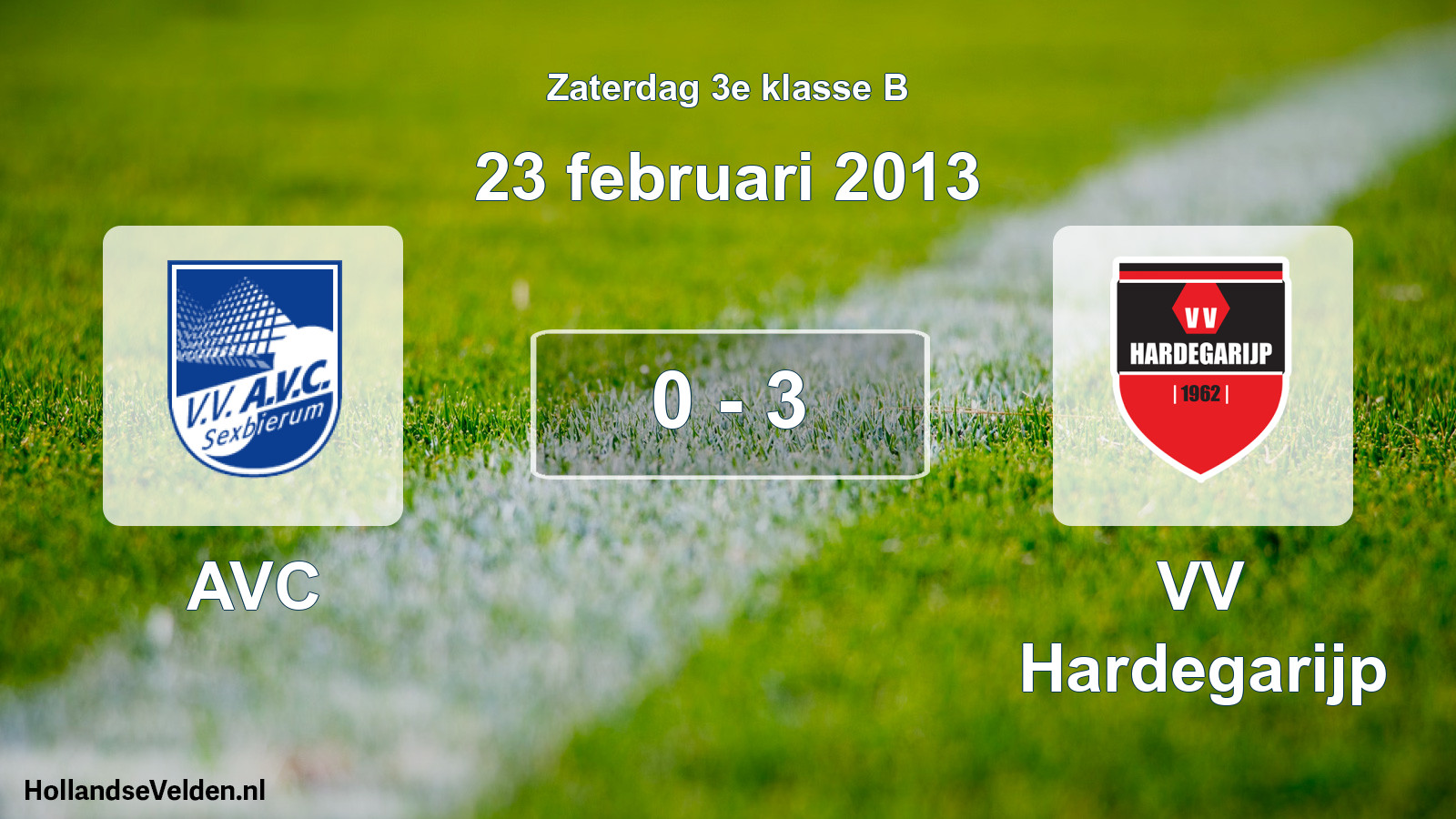 Total number of matches played: AVC - VV Hardegarijp 0 - 3 (23 February 2013)