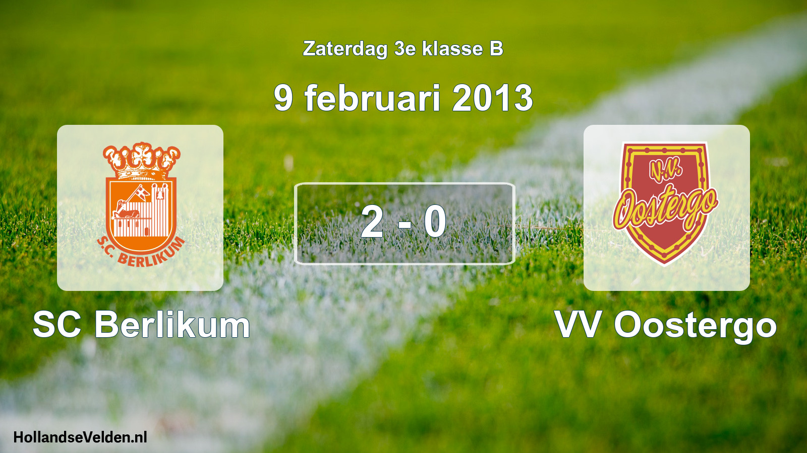 Total number of matches played: SC Berlikum - VV Oostergo 2 - 0 (9 February 2013)