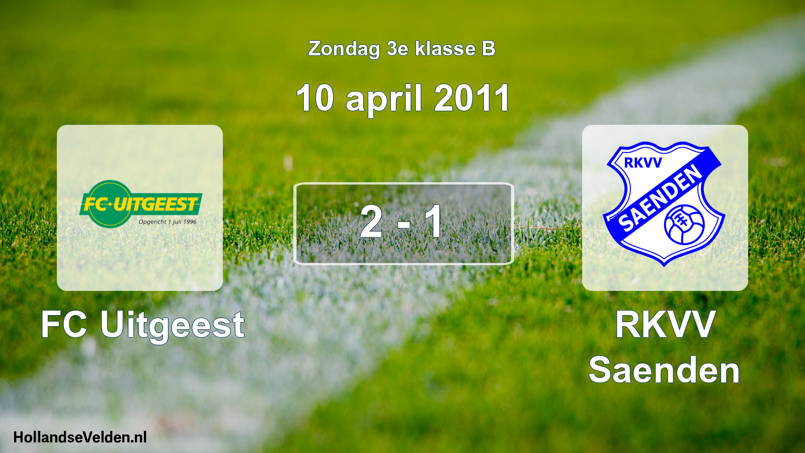 Total number of matches played: FC Uitgeest - RKVV Saenden 2 - 1 (10 April 2011)