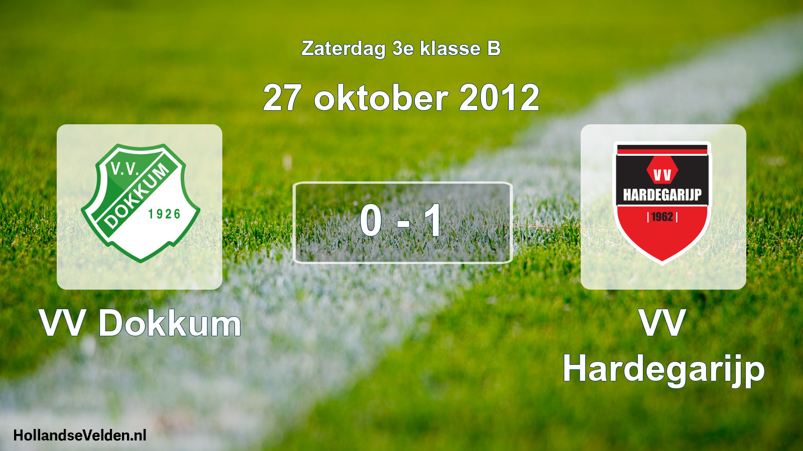 Total number of matches played: VV Dokkum - VV Hardegarijp 0 - 1 (27 October 2012)