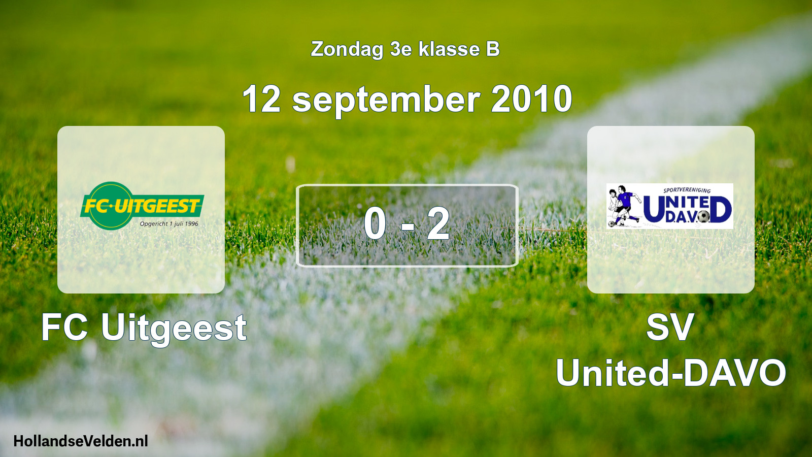 Total number of matches played: FC Uitgeest - SV United-DAVO 0 - 2 (12 September 2010)