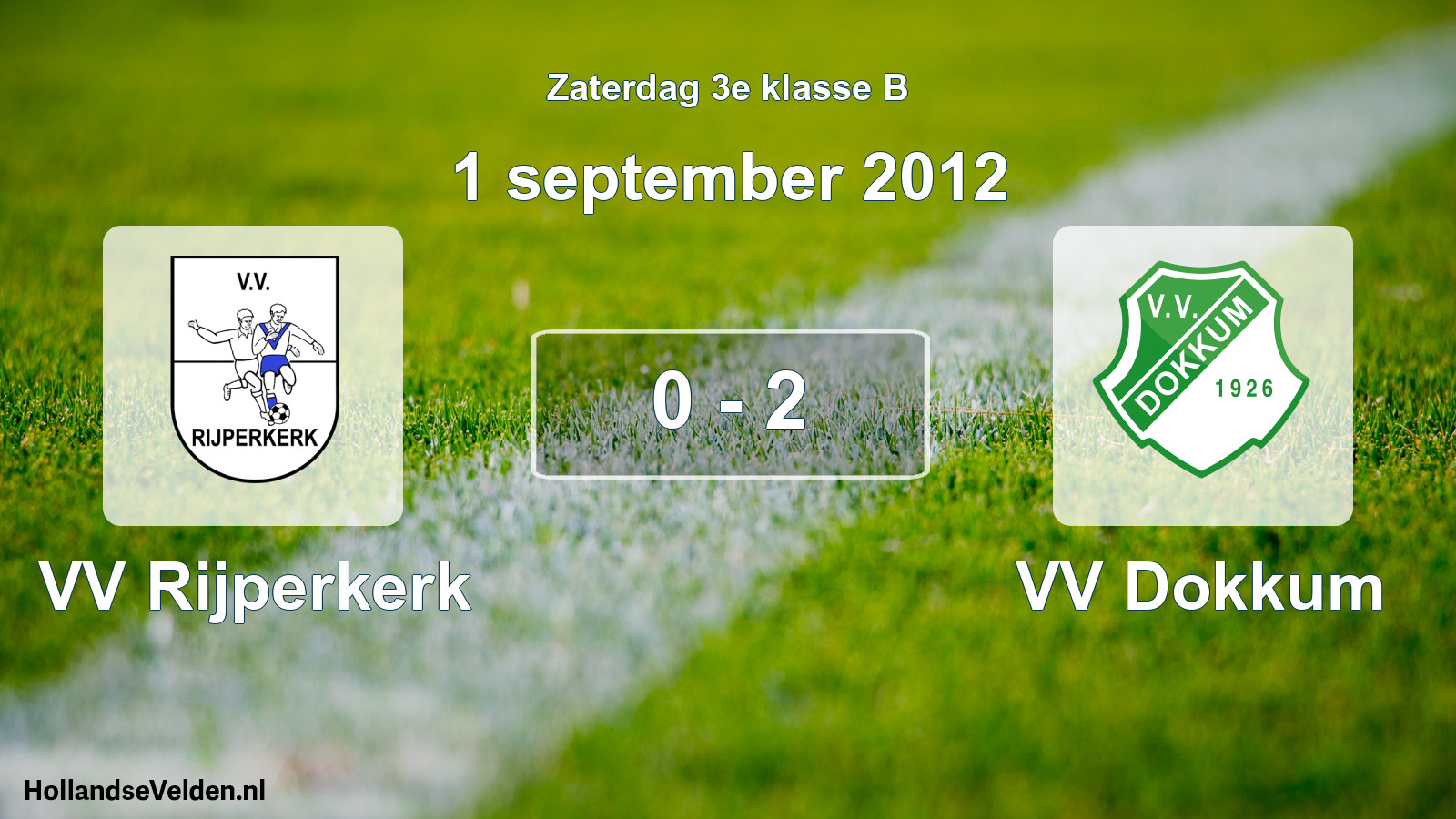 Total number of matches played: VV Rijperkerk - VV Dokkum 0 - 2 (1 September 2012)