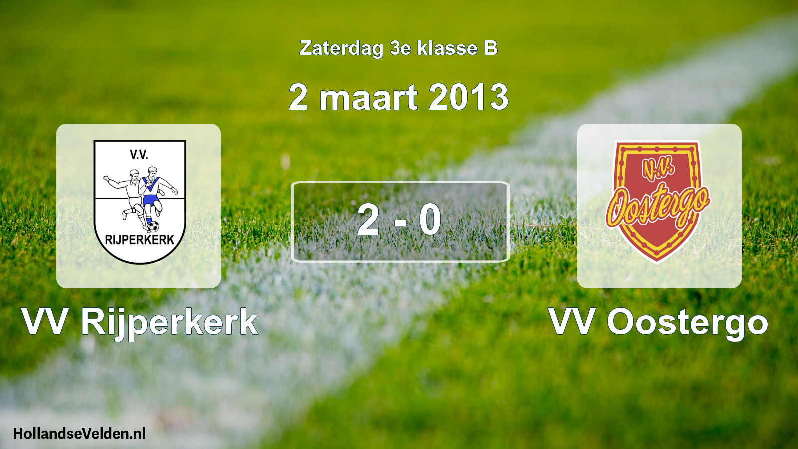 Total number of matches played: VV Rijperkerk - VV Oostergo 2 - 0 (2 March 2013)