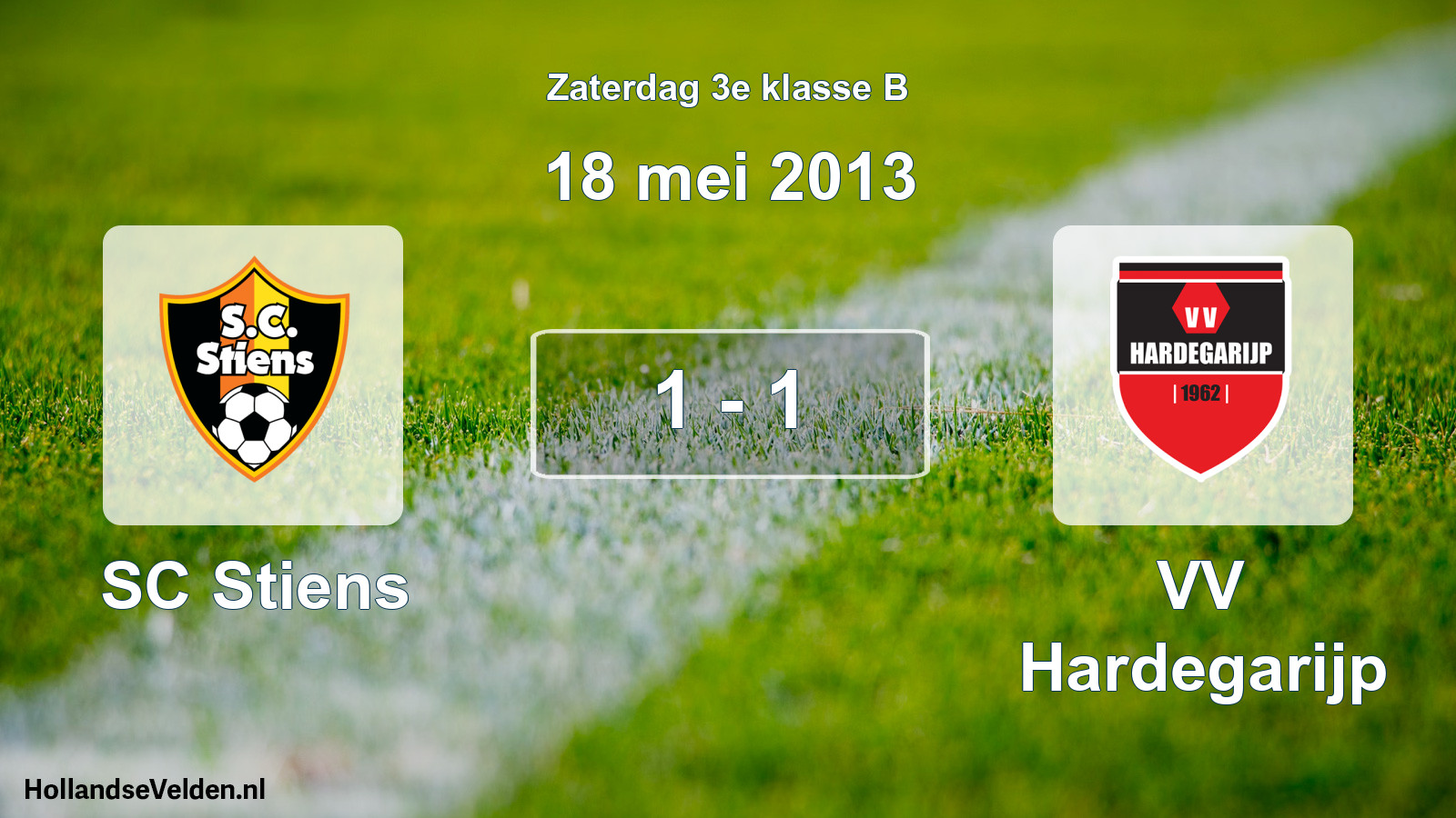Total number of matches played: SC Stiens - VV Hardegarijp 1 - 1 (18 May 2013)