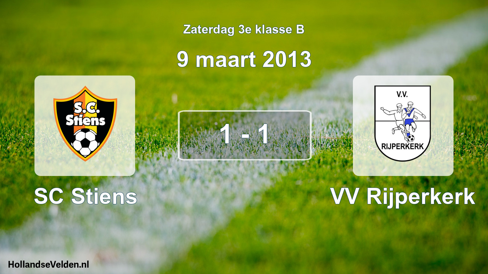Total number of matches played: SC Stiens - VV Rijperkerk 1 - 1 (9 March 2013)