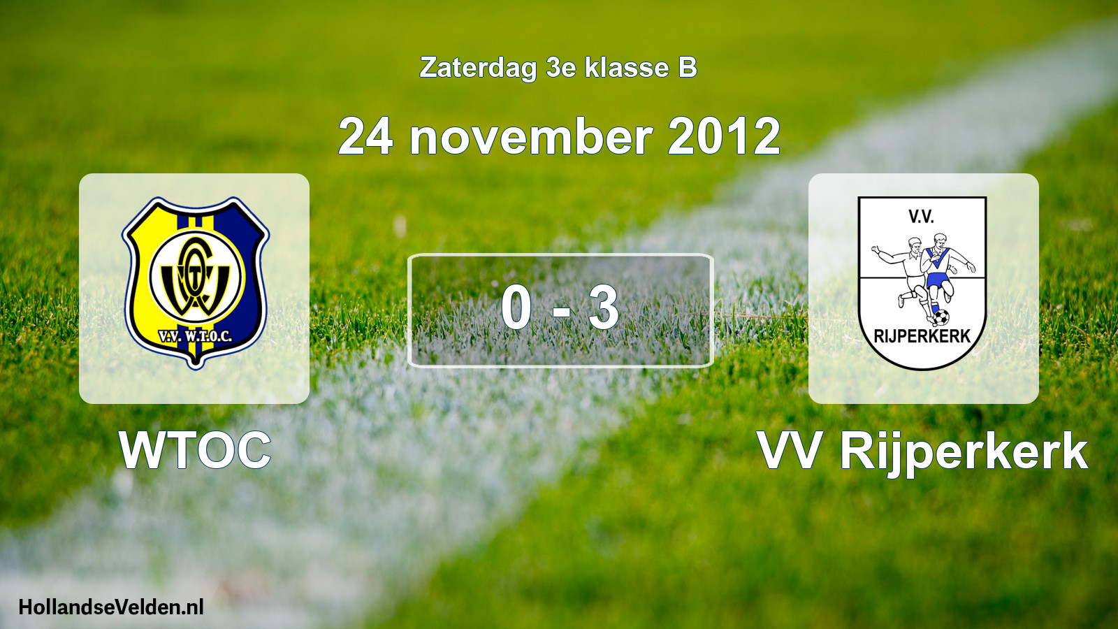Total number of matches played: WTOC - VV Rijperkerk 0 - 3 (24 November 2012)