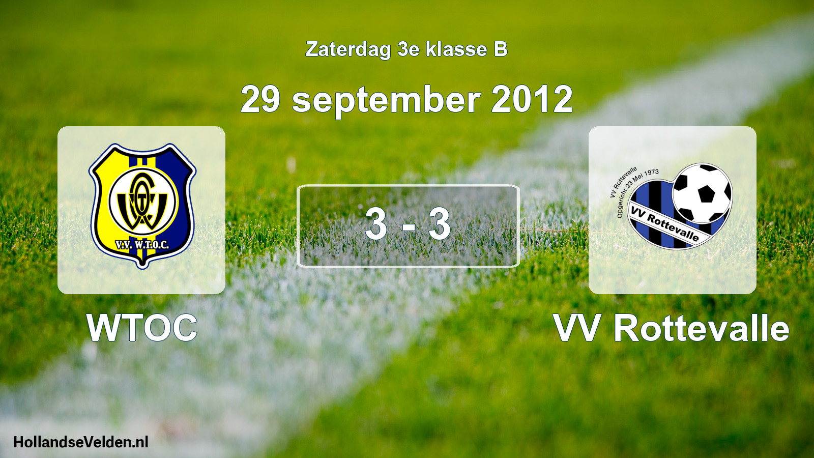 Total number of matches played: WTOC - VV Rottevalle 3 - 3 (29 September 2012)