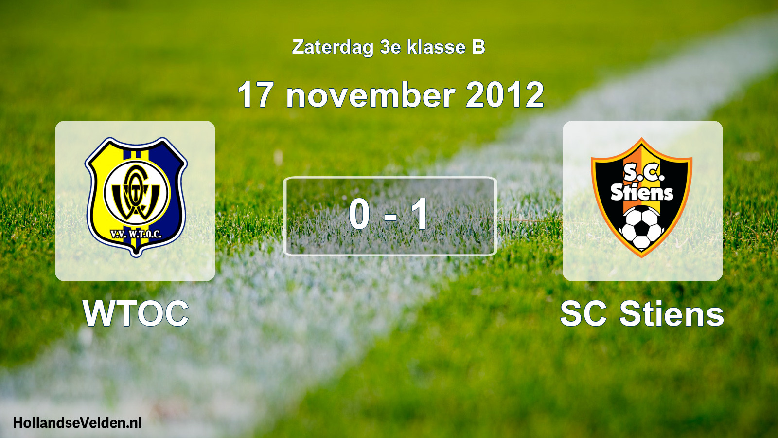 Total number of matches played: WTOC - SC Stiens 0 - 1 (17 November 2012)