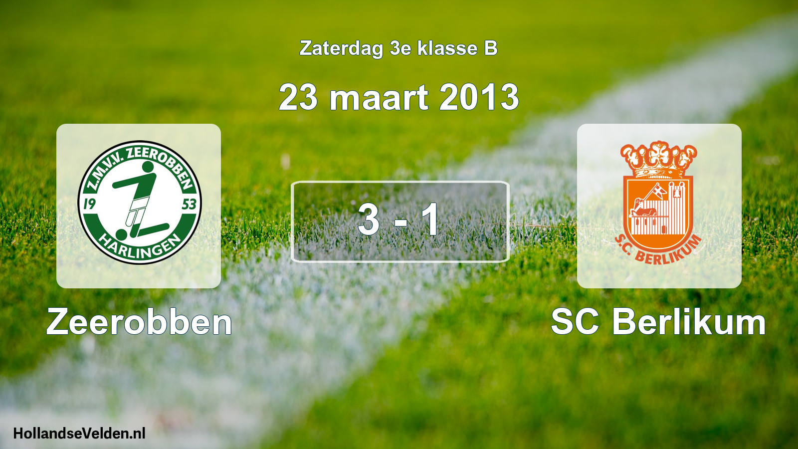 Total number of matches played: Zeerobben - SC Berlikum 3 - 1 (23 March 2013)