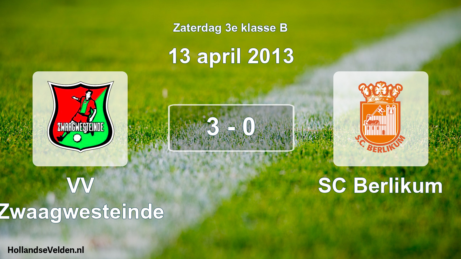 Total number of matches played: VV Zwaagwesteinde - SC Berlikum 3 - 0 (13 April 2013)