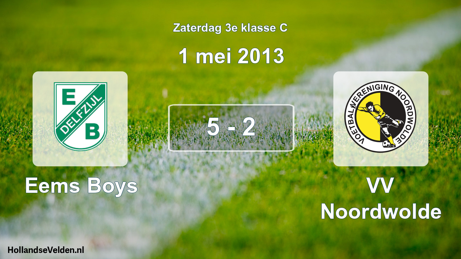 Total number of matches played: Eems Boys - VV Noordwolde 5 - 2 (1 May 2013)