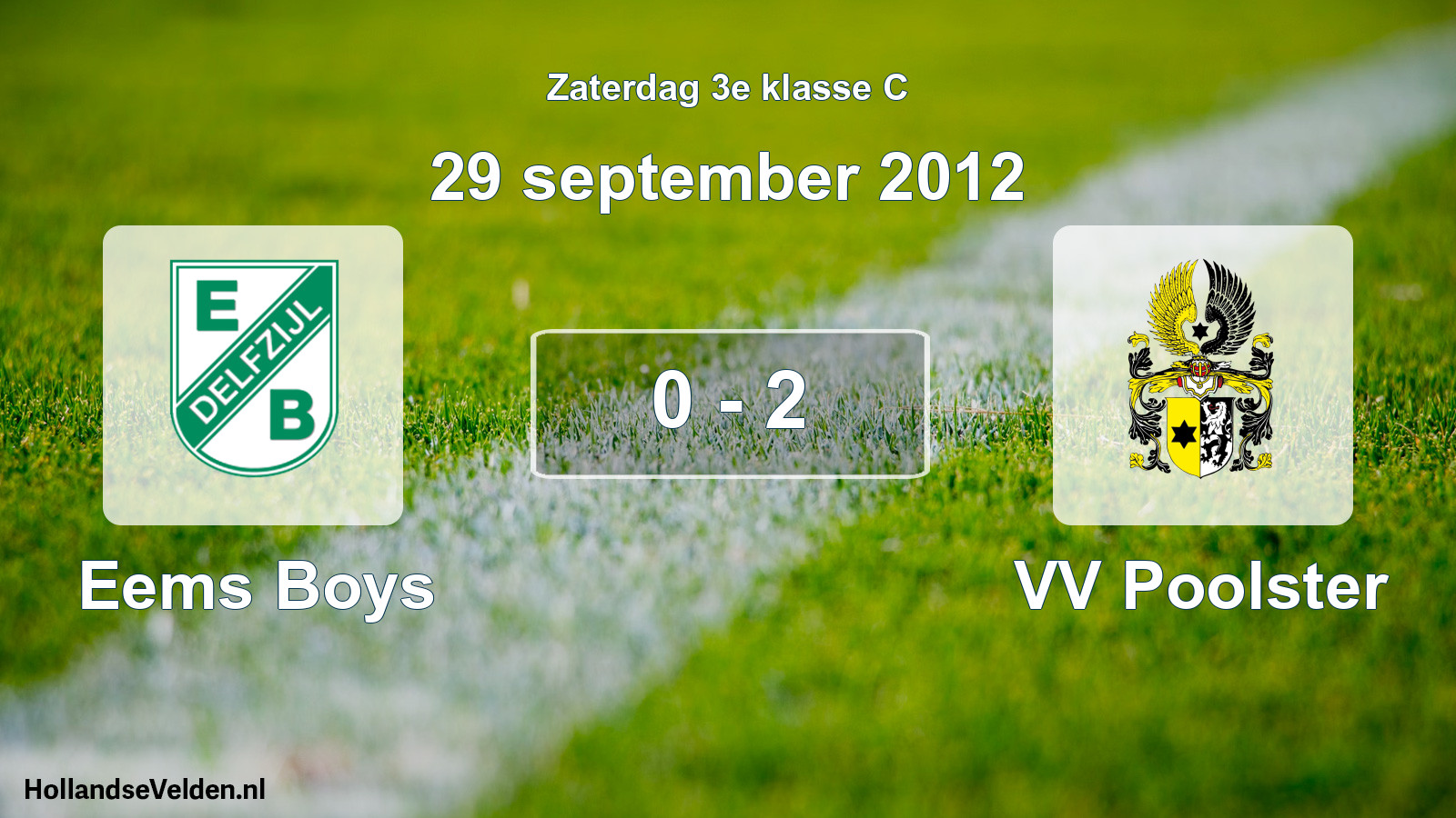 Total number of matches played: Eems Boys - VV Poolster 0 - 2 (29 September 2012)