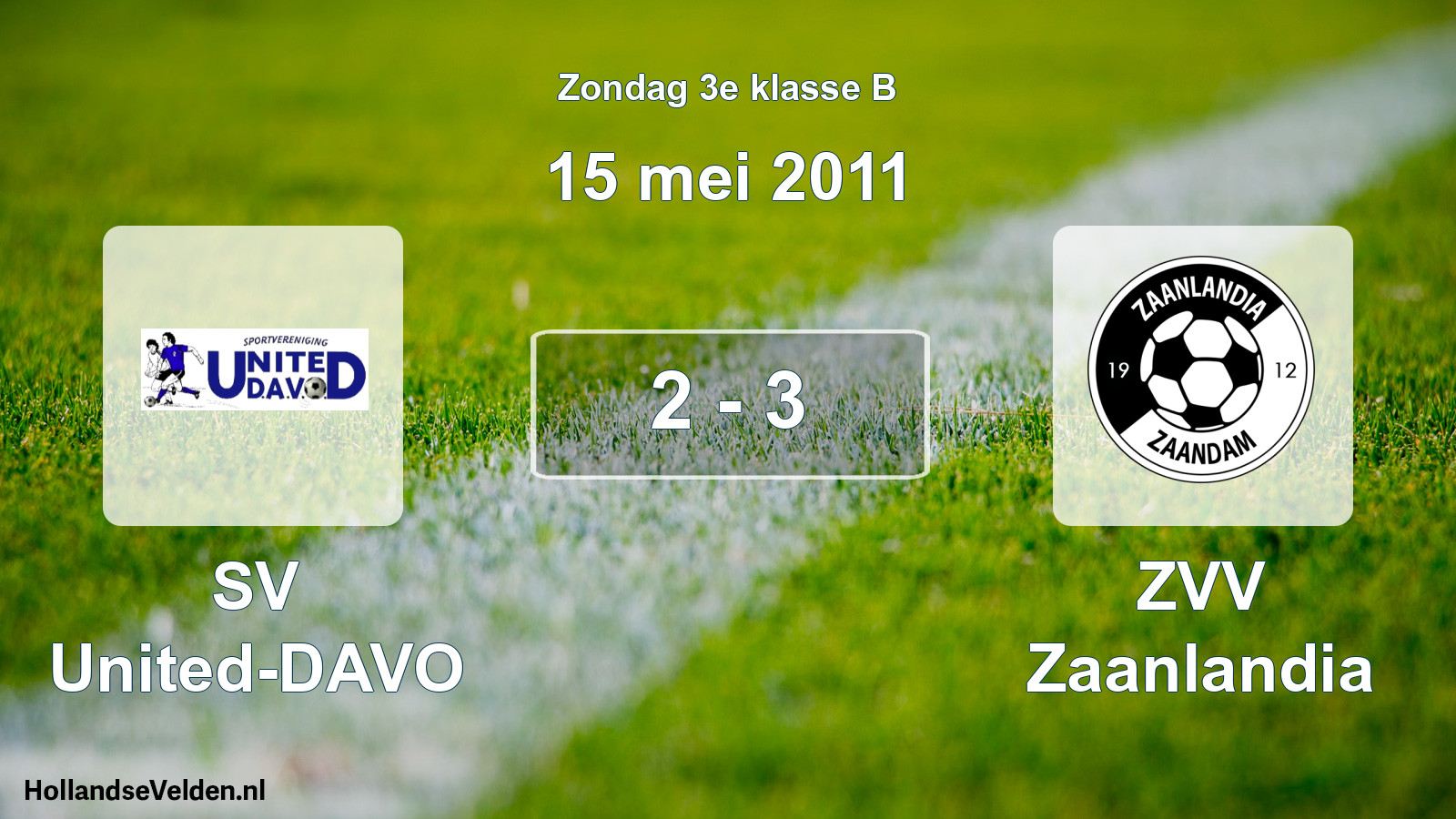 Total number of matches played: SV United-DAVO - ZVV Zaanlandia 2 - 3 (15 May 2011)