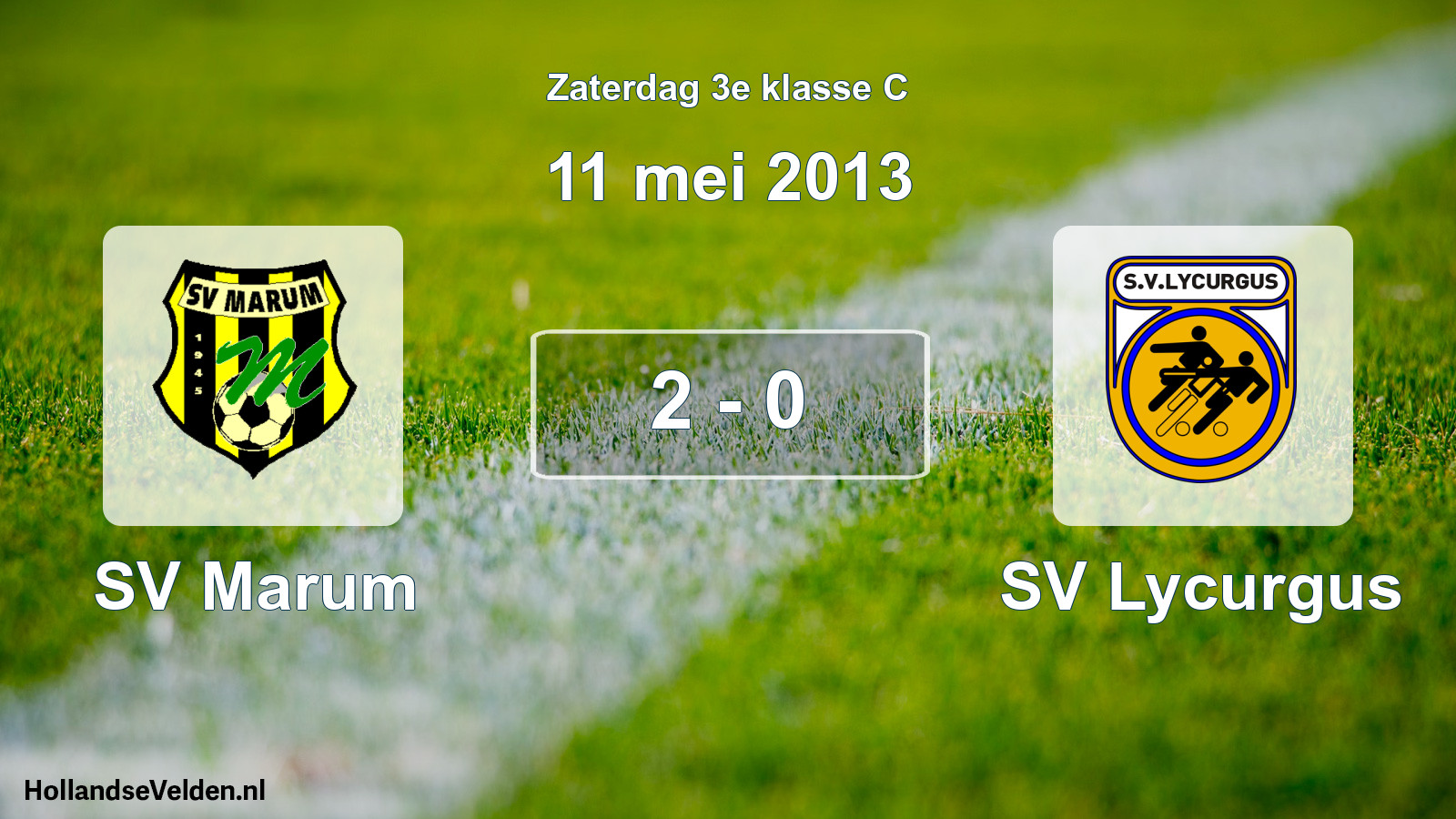 Total number of matches played: SV Marum - SV Lycurgus 2 - 0 (11 May 2013)