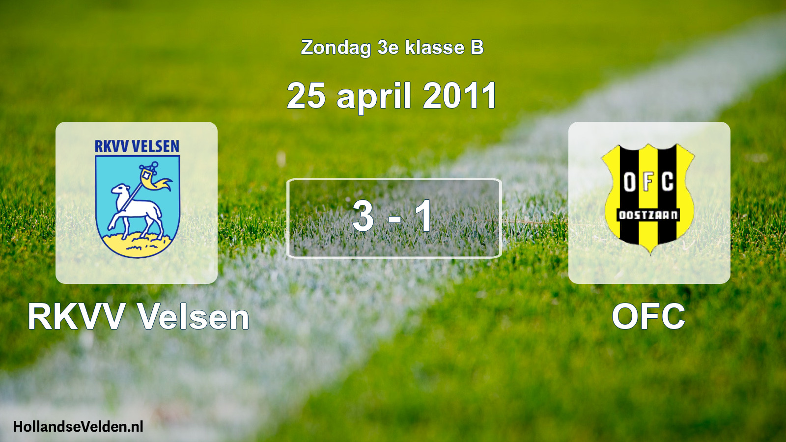 Total number of matches played: RKVV Velsen - OFC 3 - 1 (25 April 2011)