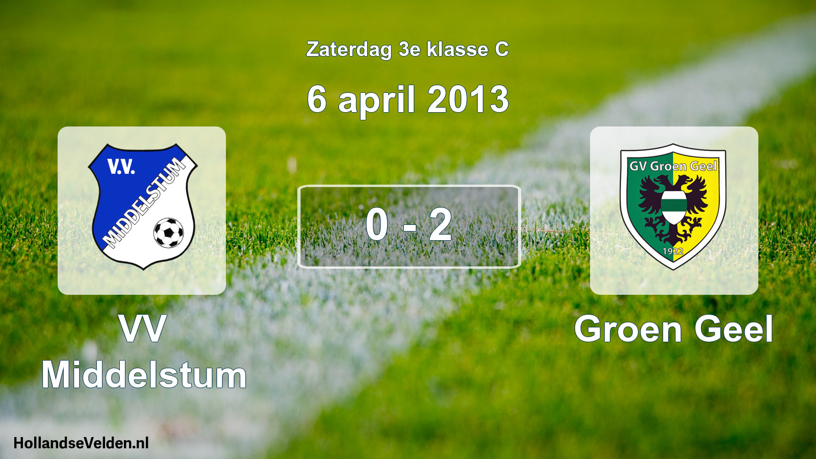 Total number of matches played: VV Middelstum - Groen Geel 0 - 2 (6 April 2013)